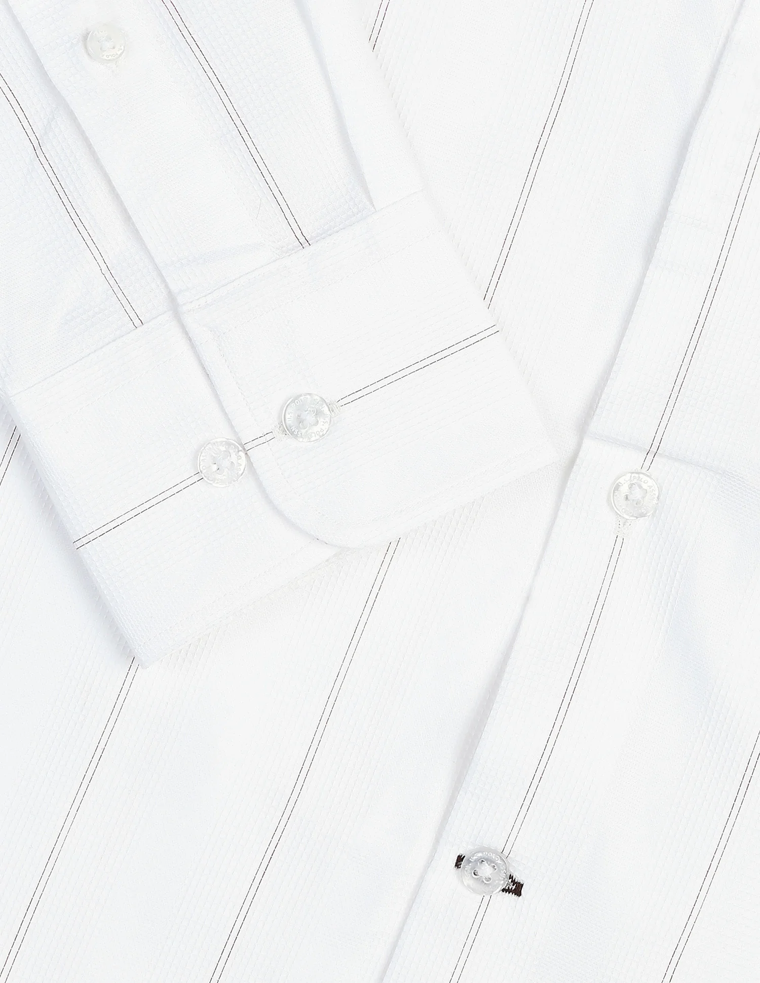 Self Design Vertical Striped Tailored Fit Shirt - Image 8