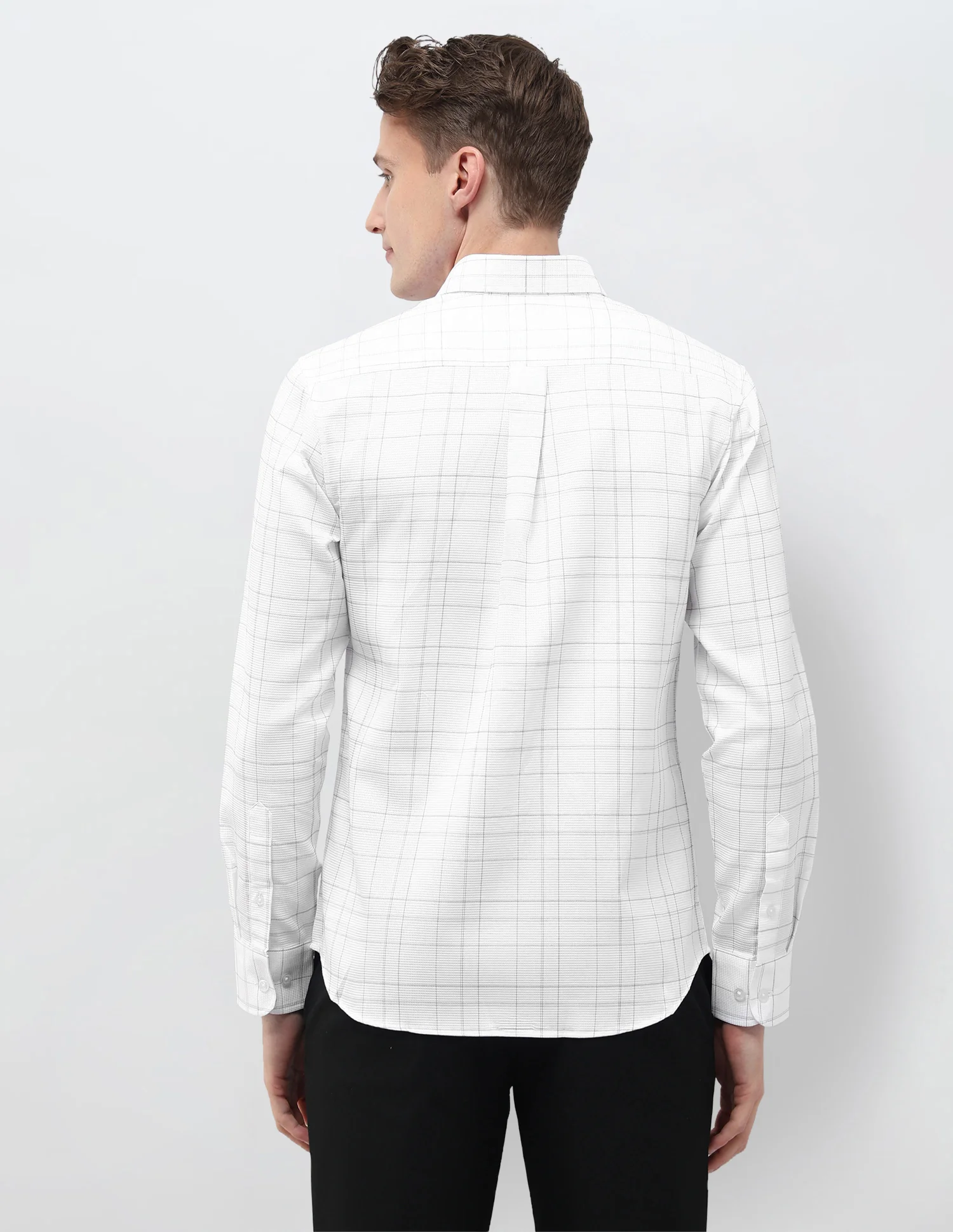 Self Design Windowpane Checked Tailored Fit Shirt - Image 5