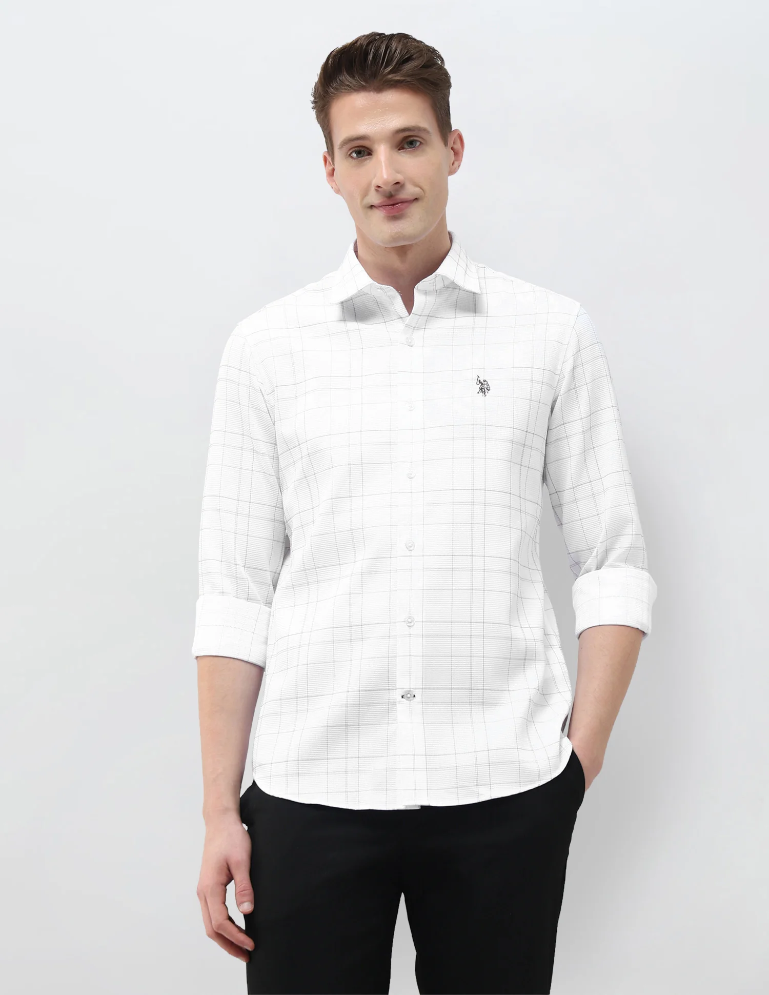 Self Design Windowpane Checked Tailored Fit Shirt - Image 6