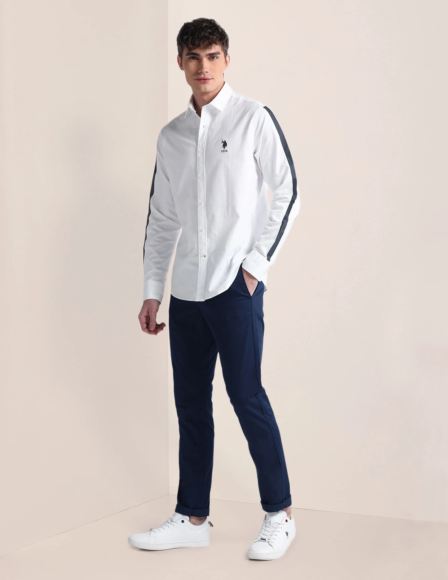 Semi-Cutaway Collar Long Sleeve Shirt - Image 3