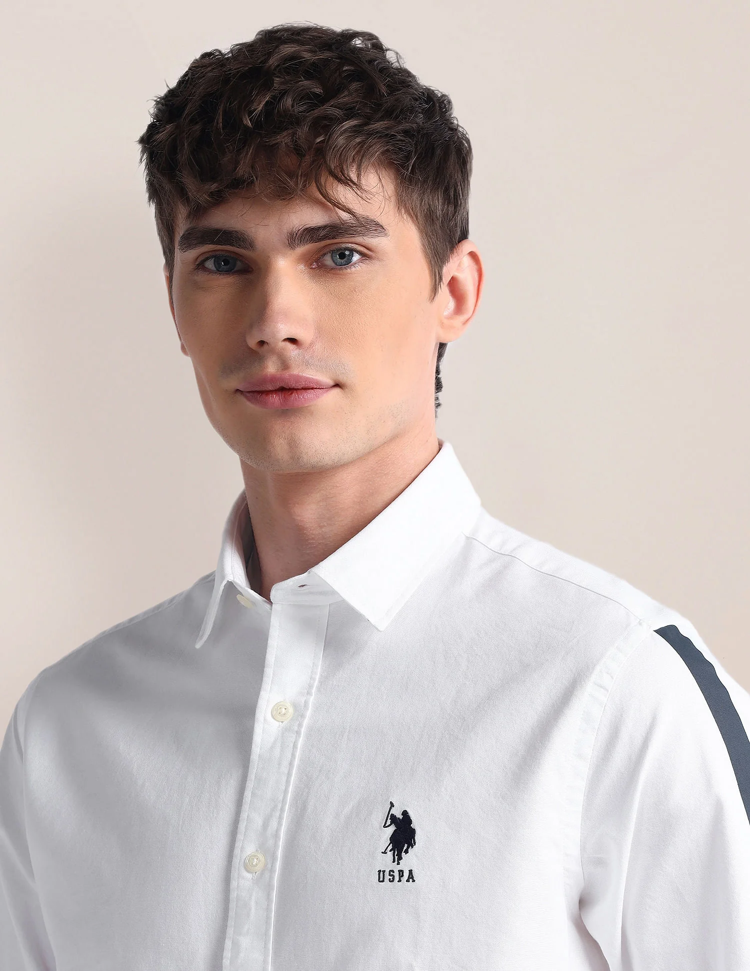 Semi-Cutaway Collar Long Sleeve Shirt - Image 7