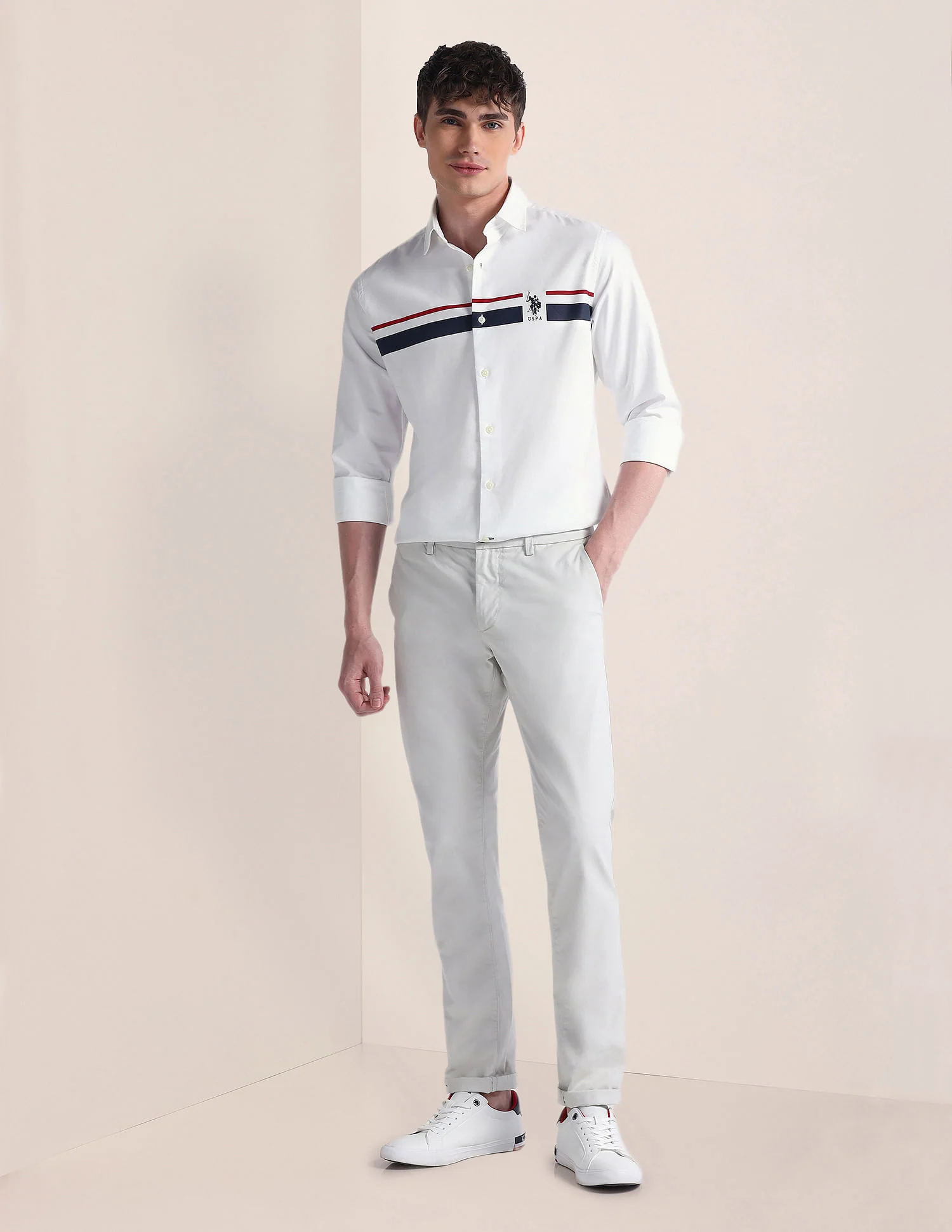 Semi-Cutaway Collar Long Sleeve Shirt - Image 3