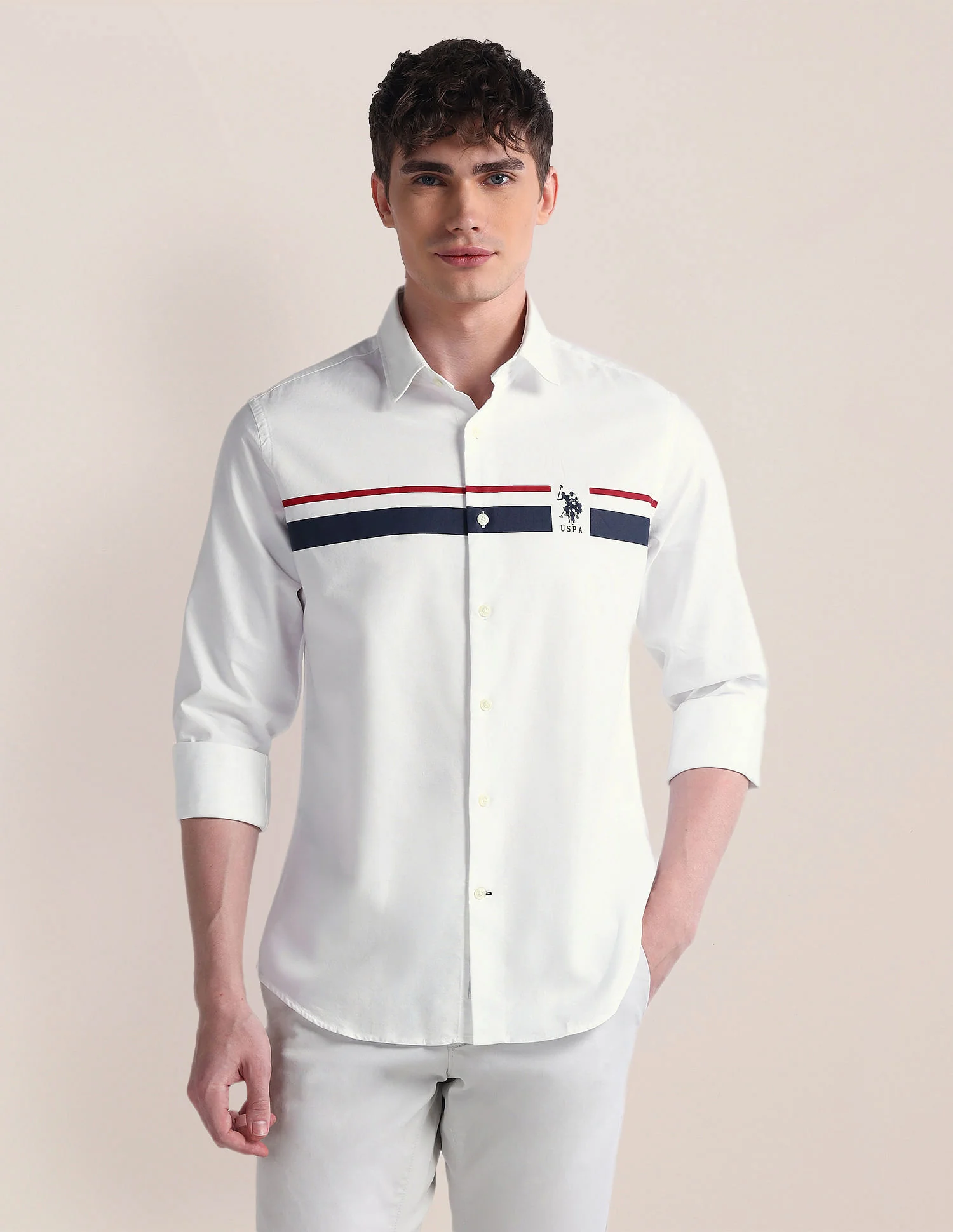 Semi-Cutaway Collar Long Sleeve Shirt - Image 6
