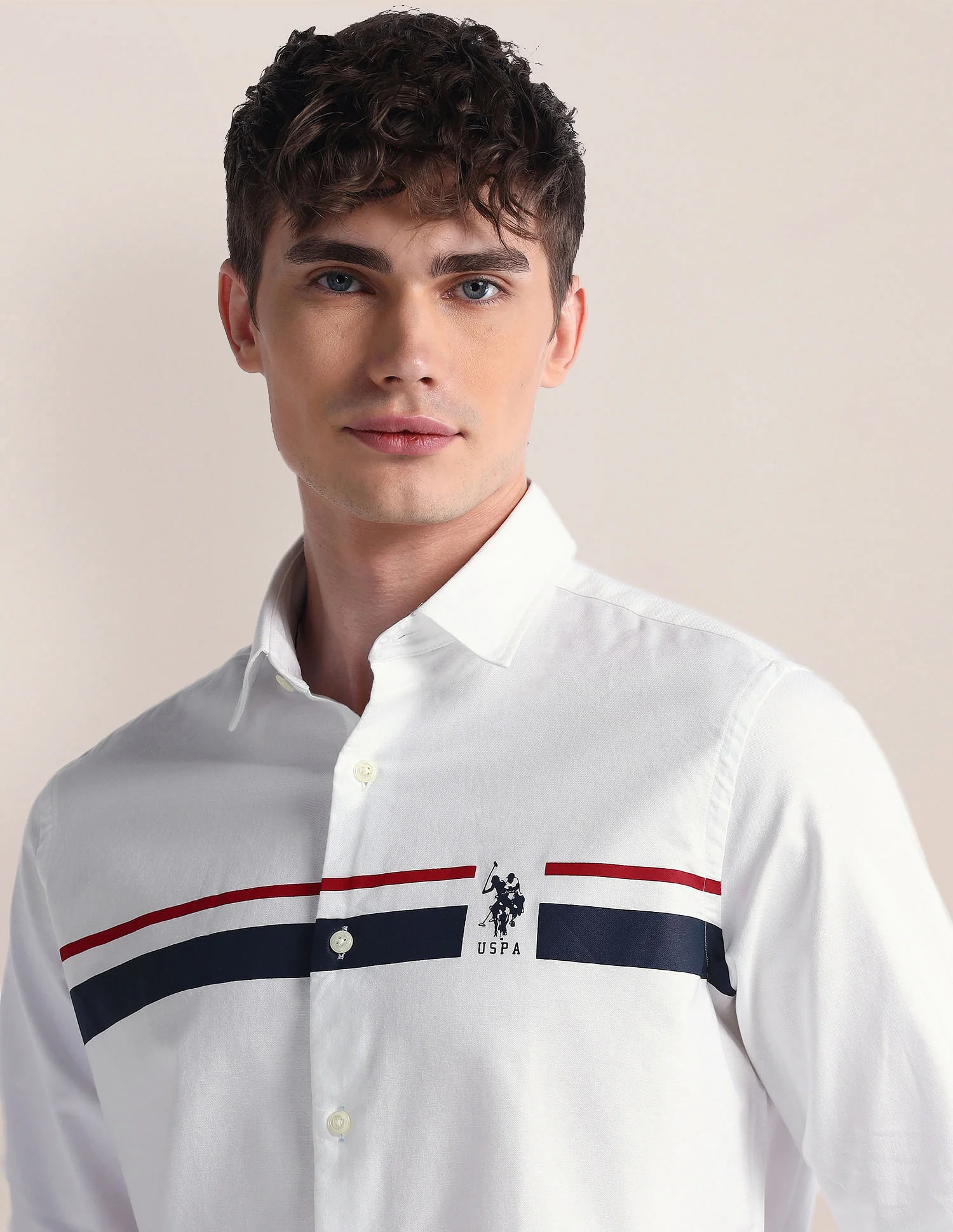 Semi-Cutaway Collar Long Sleeve Shirt - Image 7