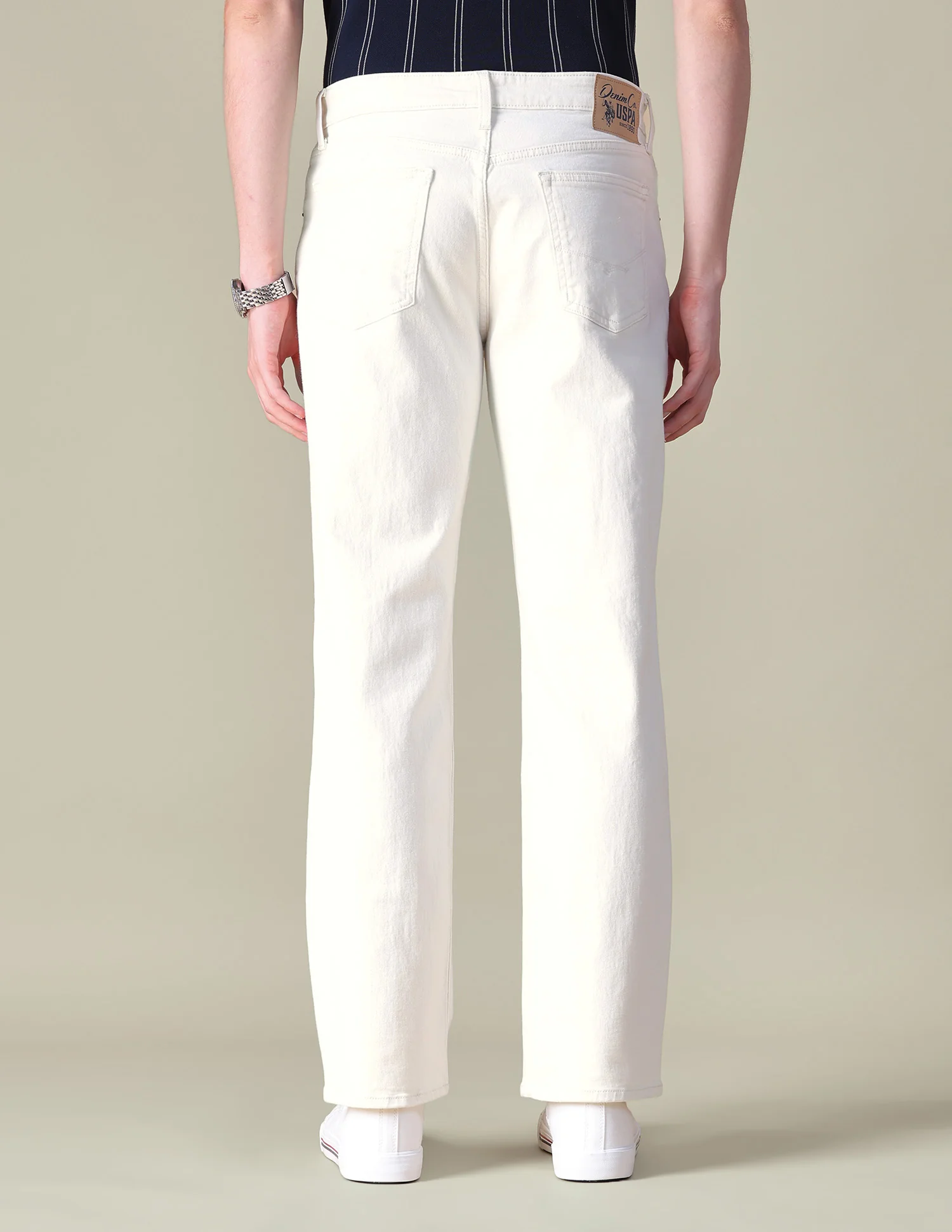 Shawn Relaxed Fit Beige Jeans - Image 5