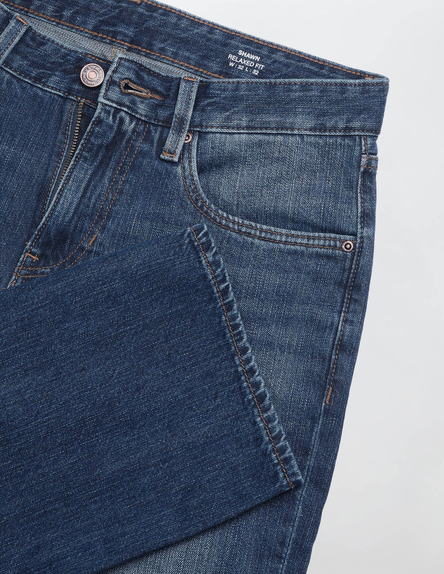 Shawn Relaxed Fit Blue Jeans - Image 2