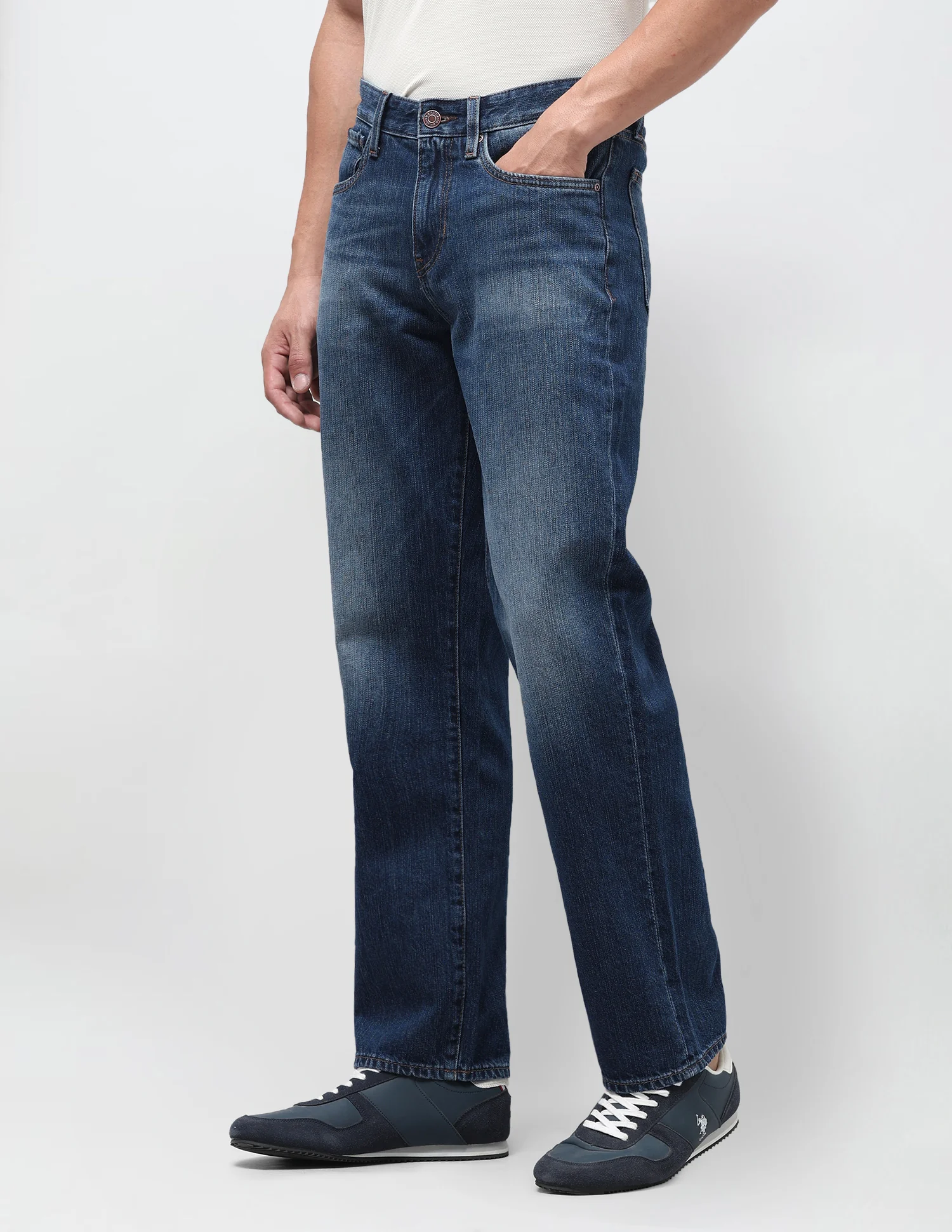 Shawn Relaxed Fit Blue Jeans - Image 4