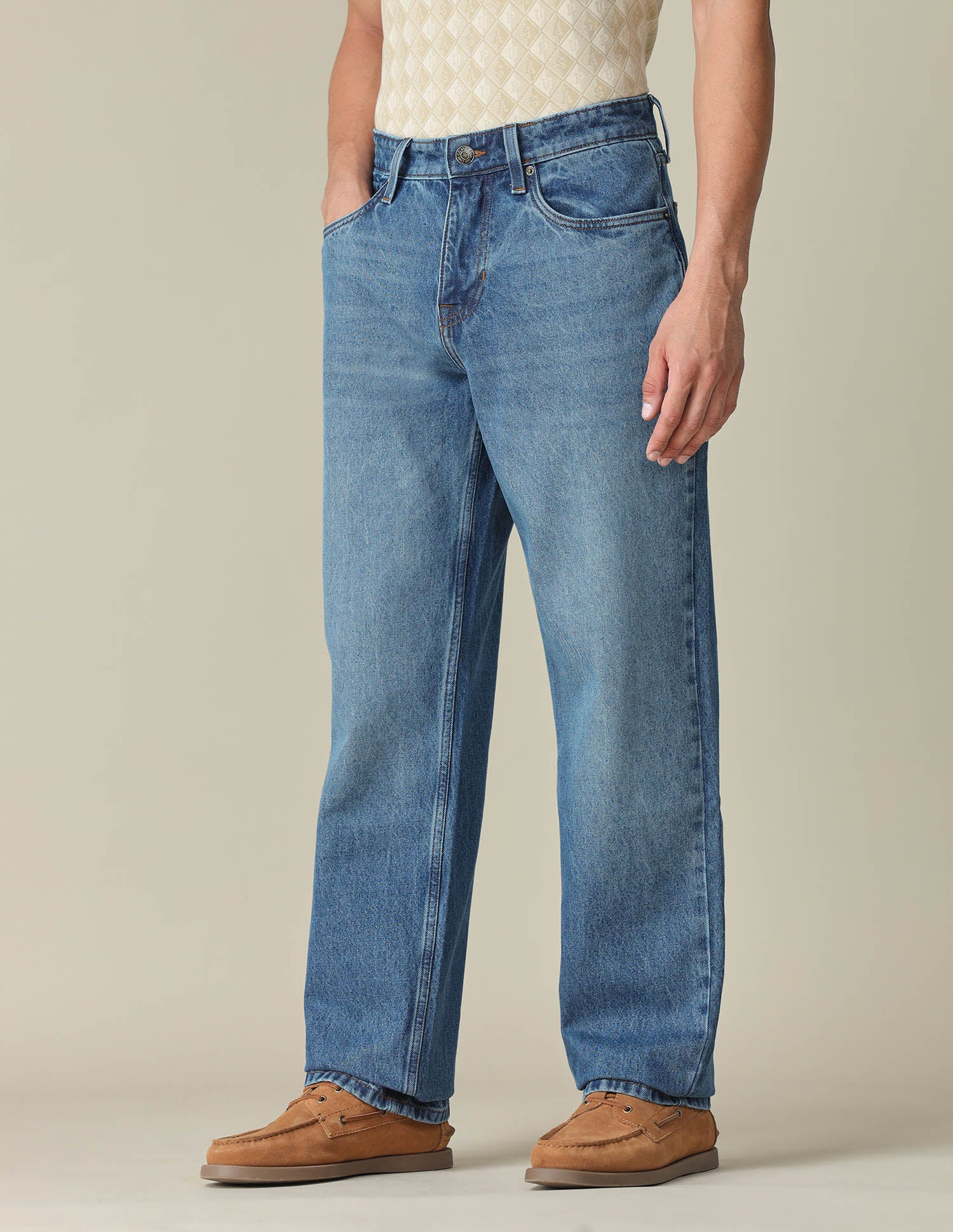 Shawn Relaxed Fit Blue Jeans - Image 4