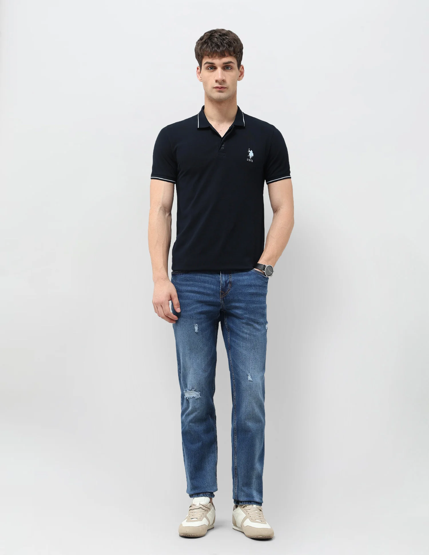 Shawn Relaxed Fit Blue Jeans - Image 3