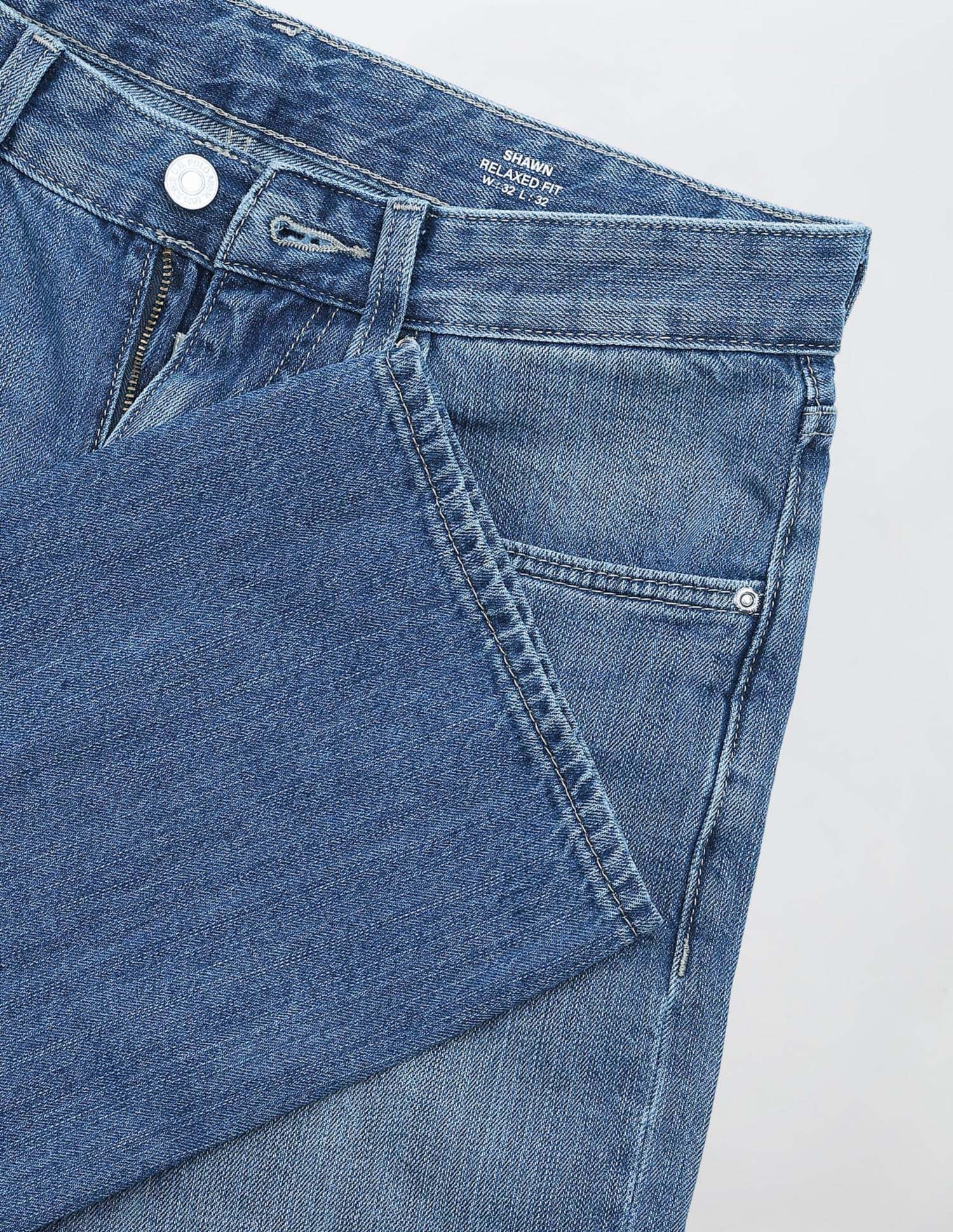 Shawn Relaxed Fit Blue Jeans - Image 2