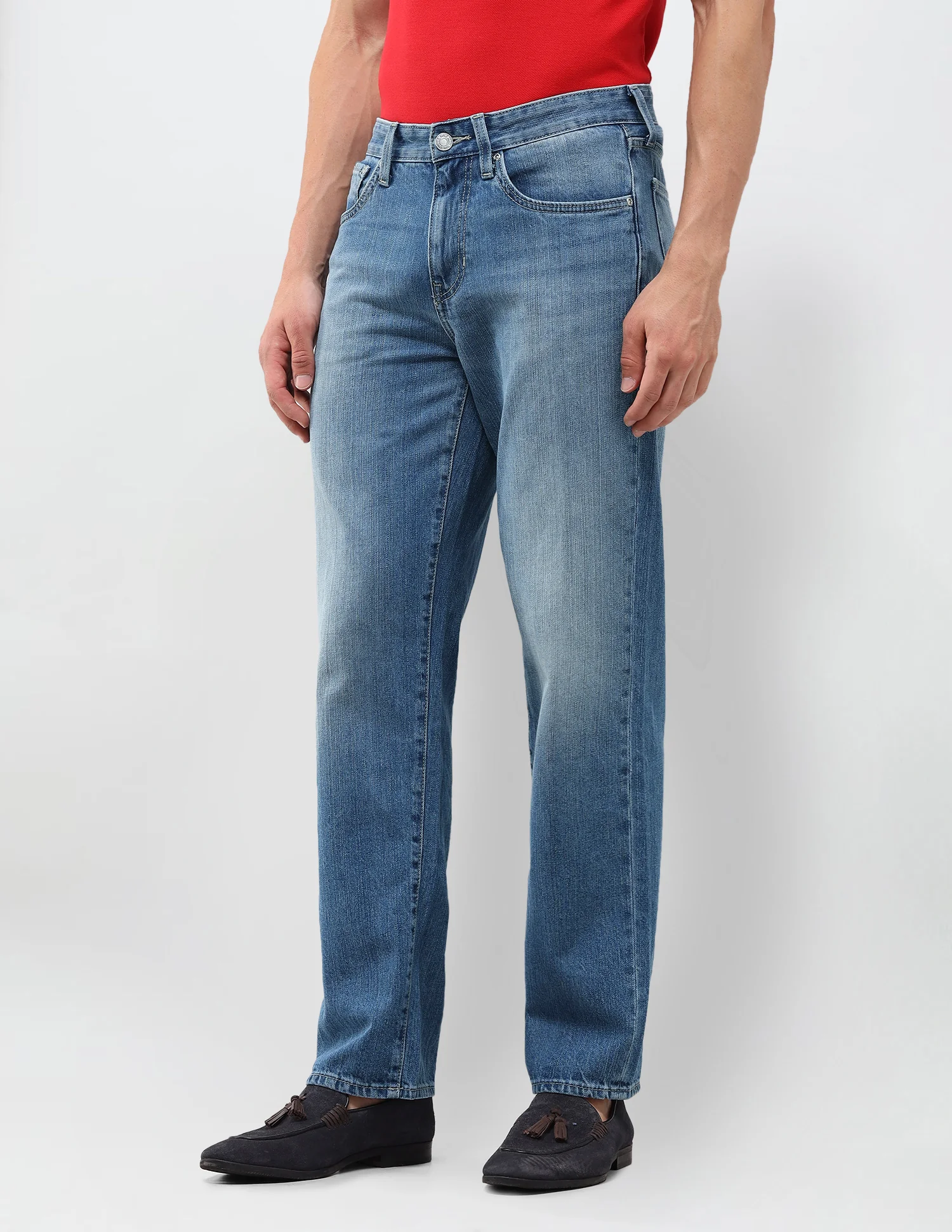 Shawn Relaxed Fit Blue Jeans - Image 4