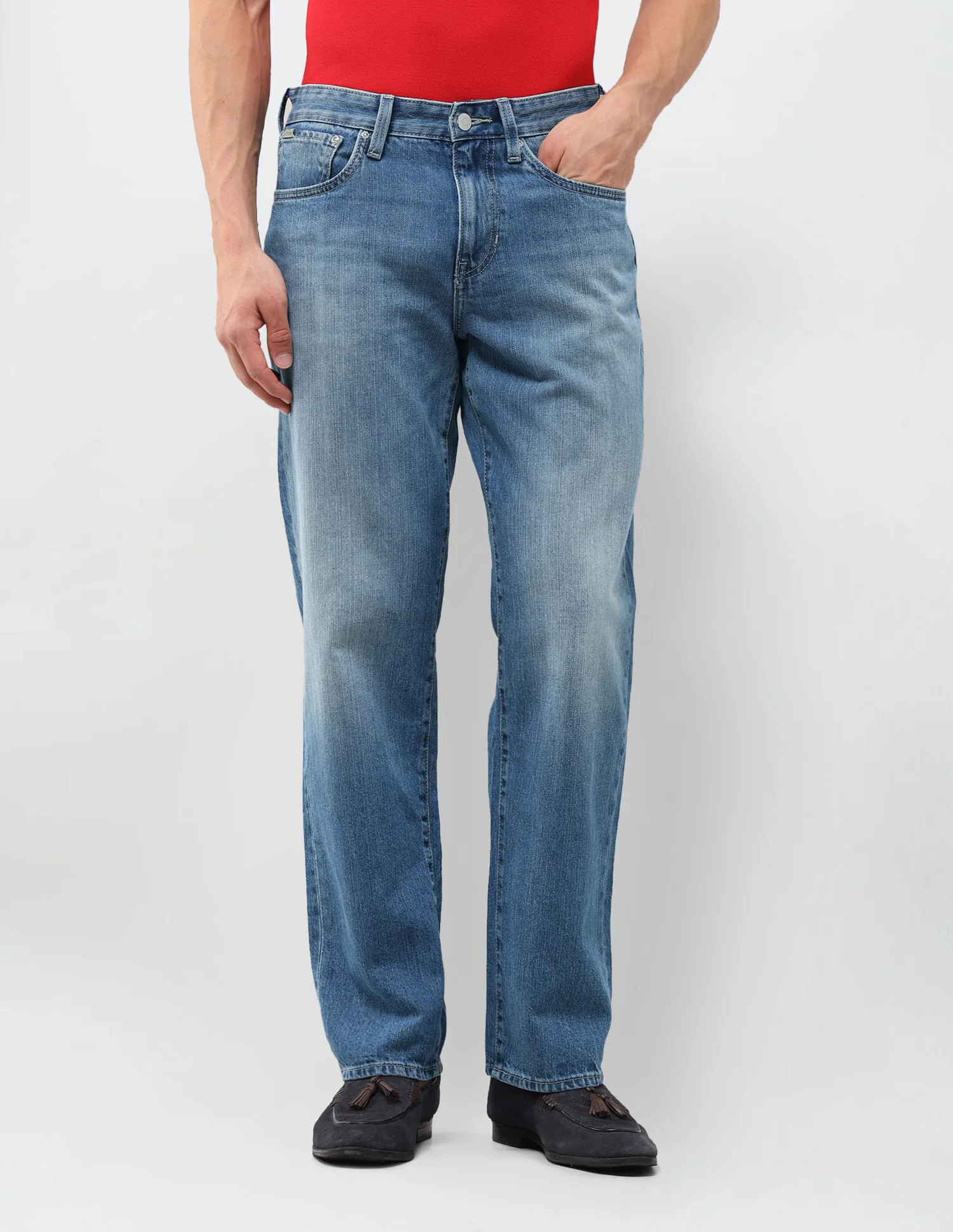 Shawn Relaxed Fit Blue Jeans - Image 6
