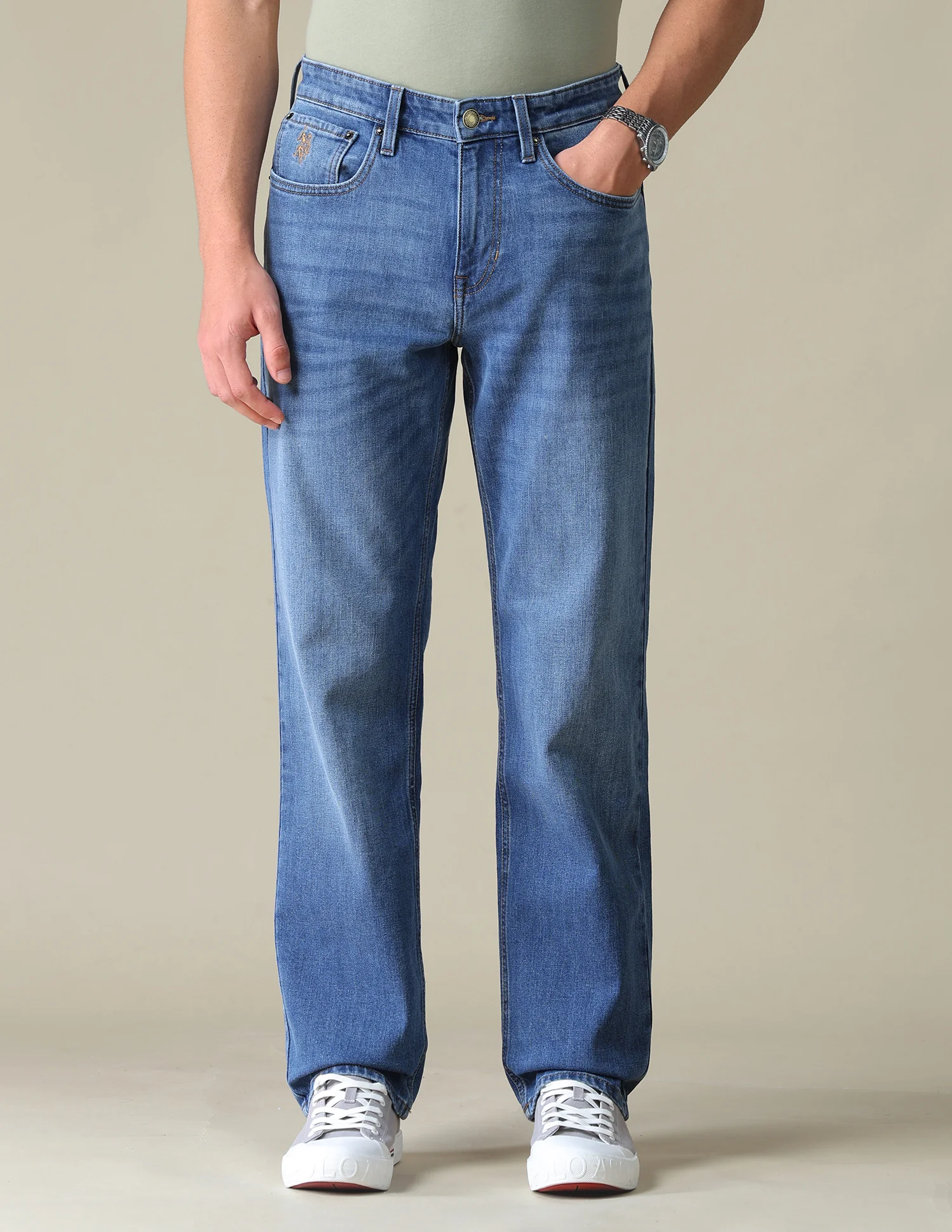 Shawn Relaxed Fit Blue Jeans - Image 6