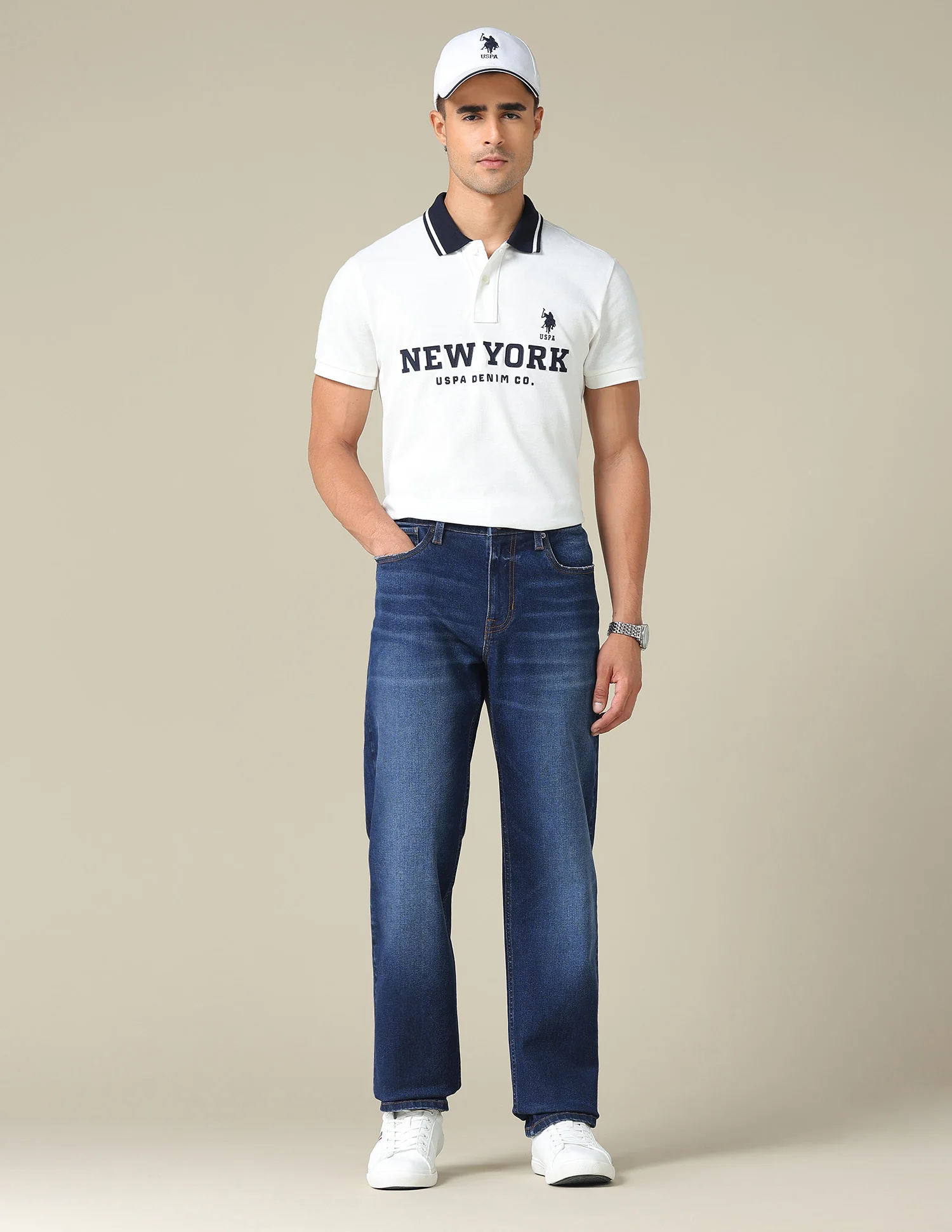 Shawn Relaxed Fit Blue Jeans - Image 3