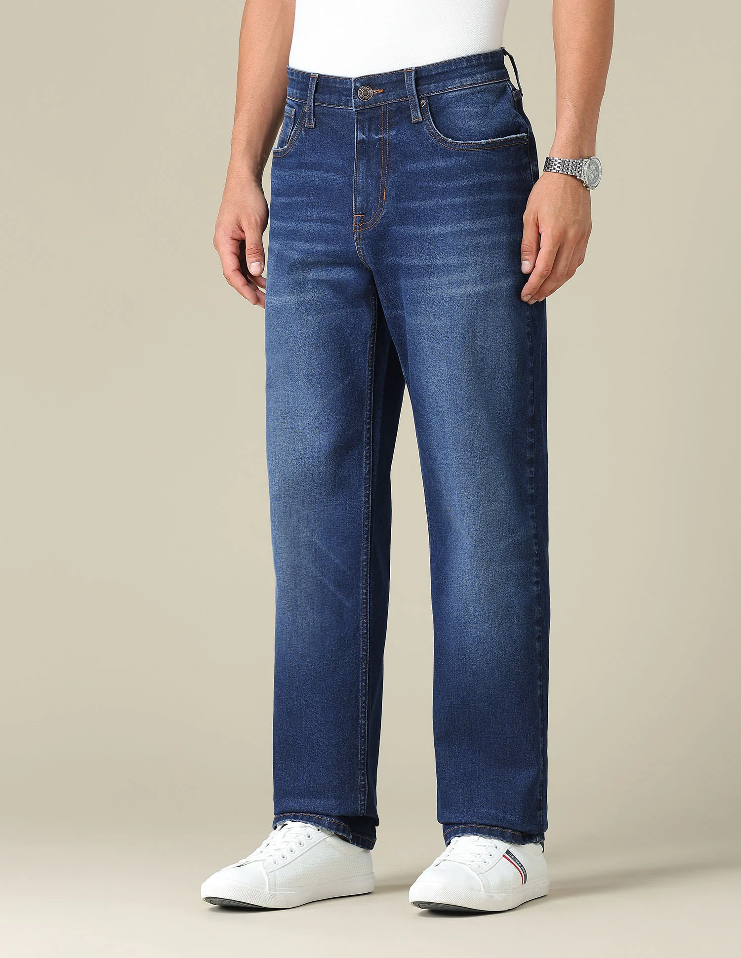 Shawn Relaxed Fit Blue Jeans - Image 4