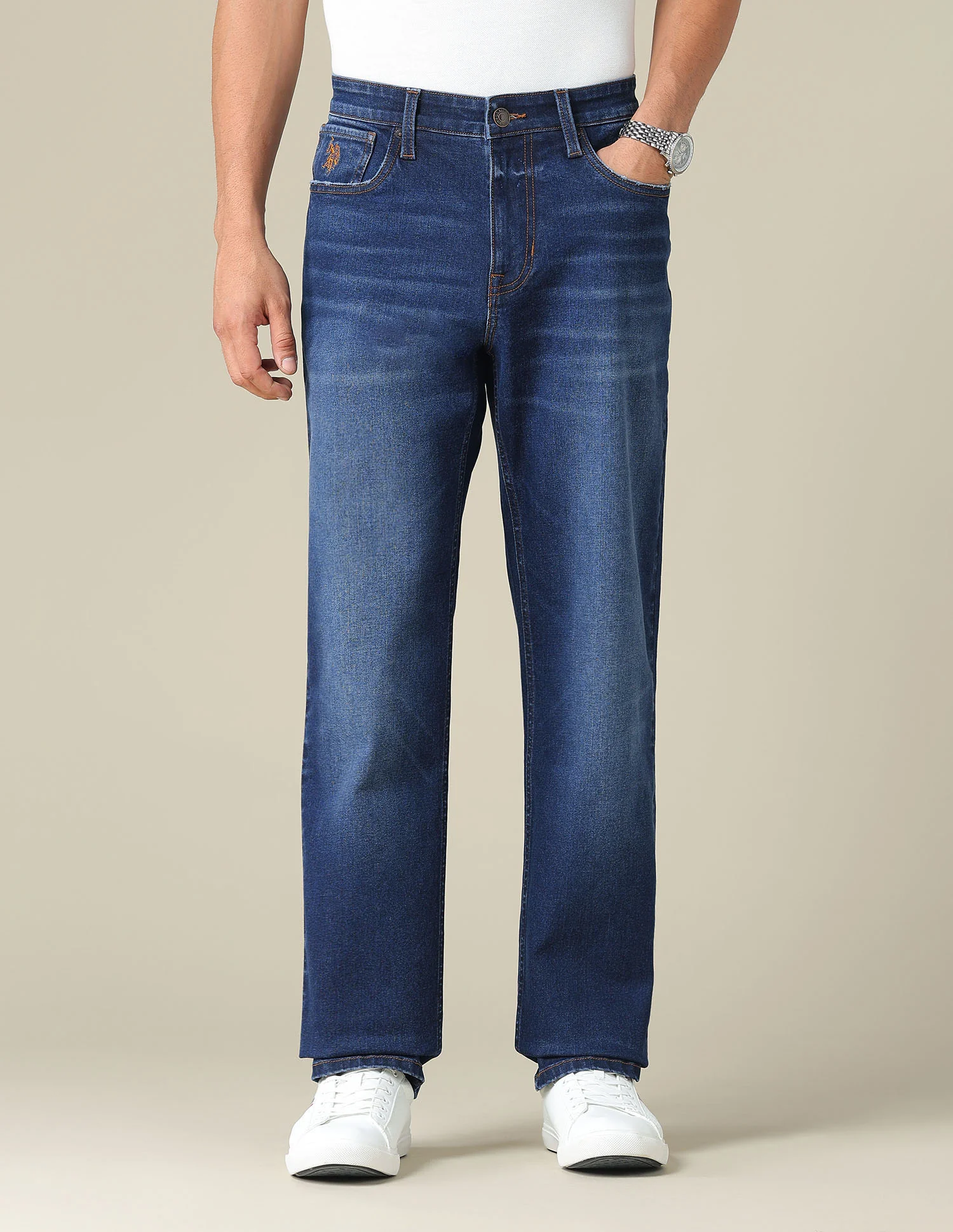 Shawn Relaxed Fit Blue Jeans - Image 6