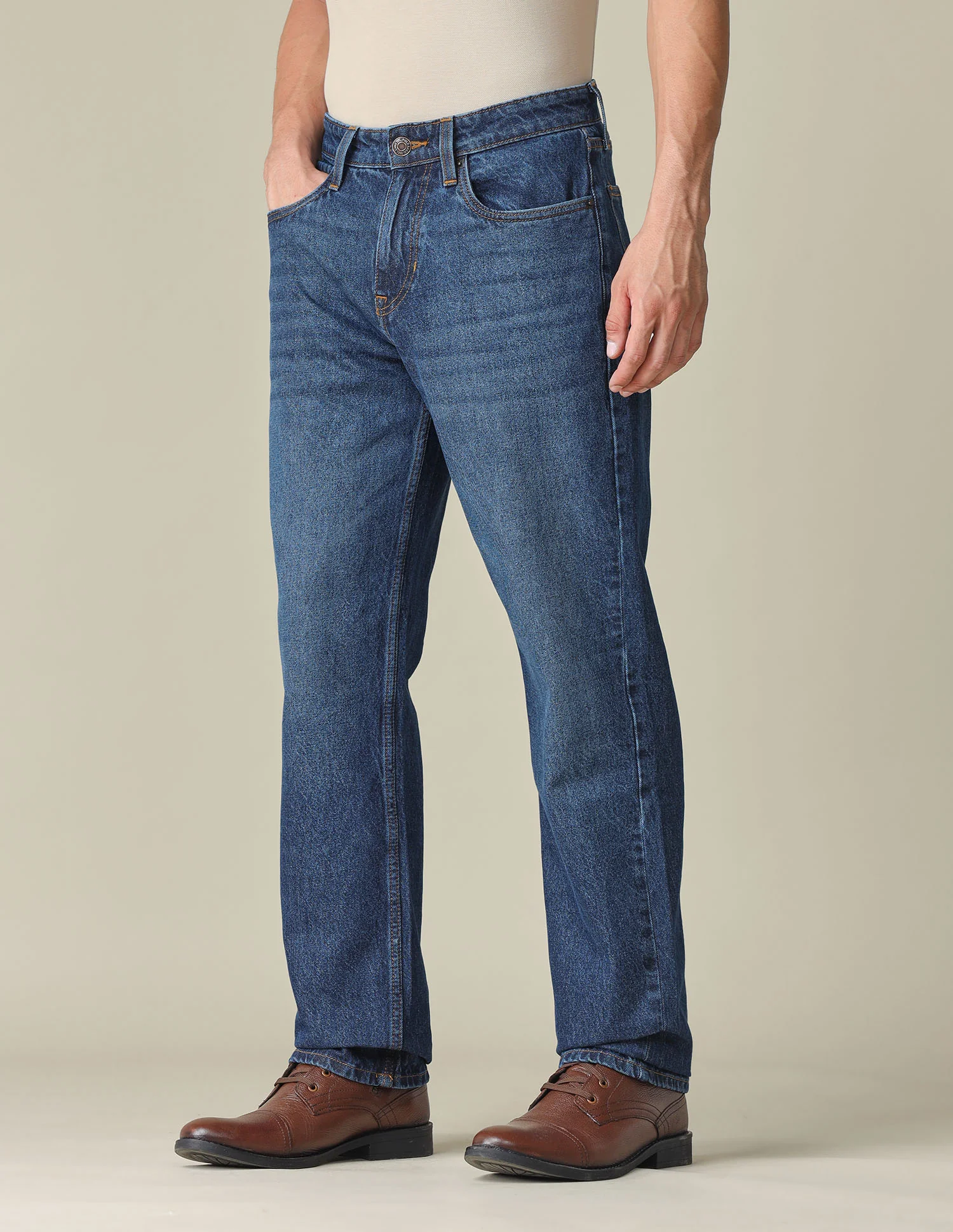 Shawn Relaxed Fit Blue Jeans - Image 4