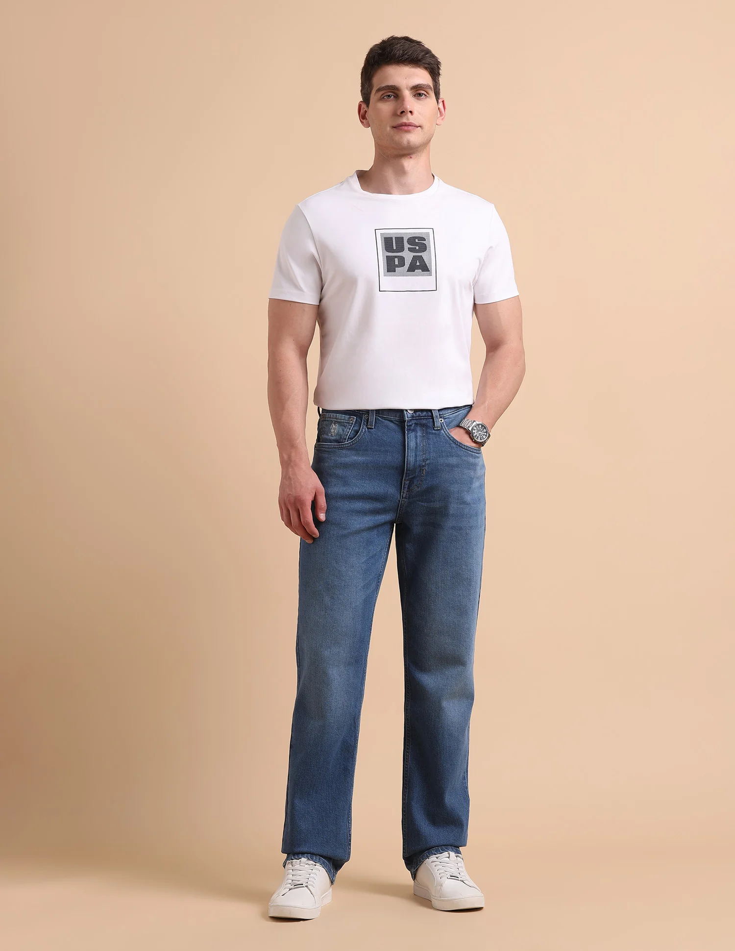 Shawn Relaxed Fit Blue Jeans - Image 3