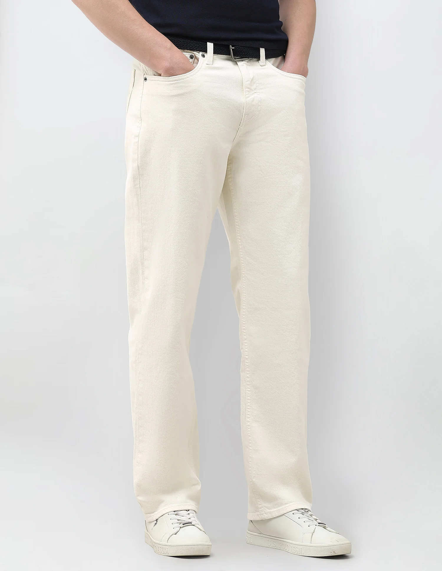Shawn Relaxed Fit White Jeans