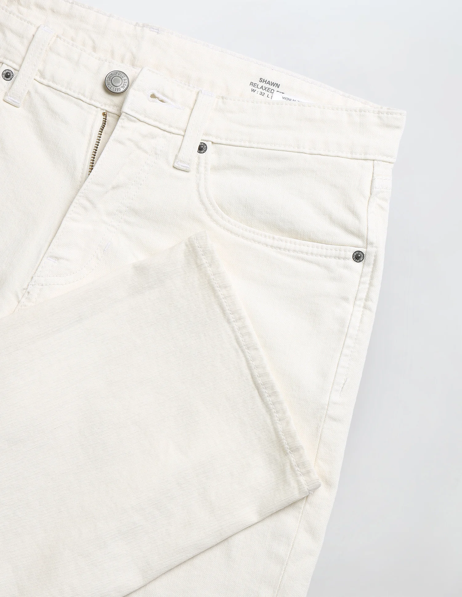 Shawn Relaxed Fit White Jeans - Image 2