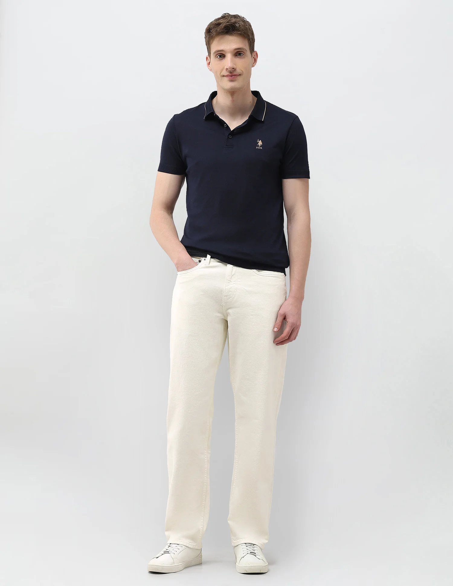 Shawn Relaxed Fit White Jeans - Image 3