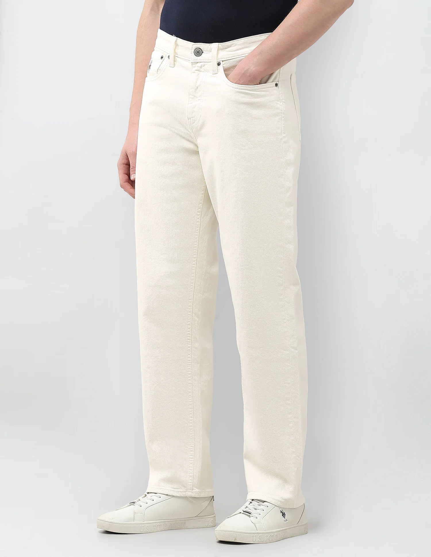 Shawn Relaxed Fit White Jeans - Image 4