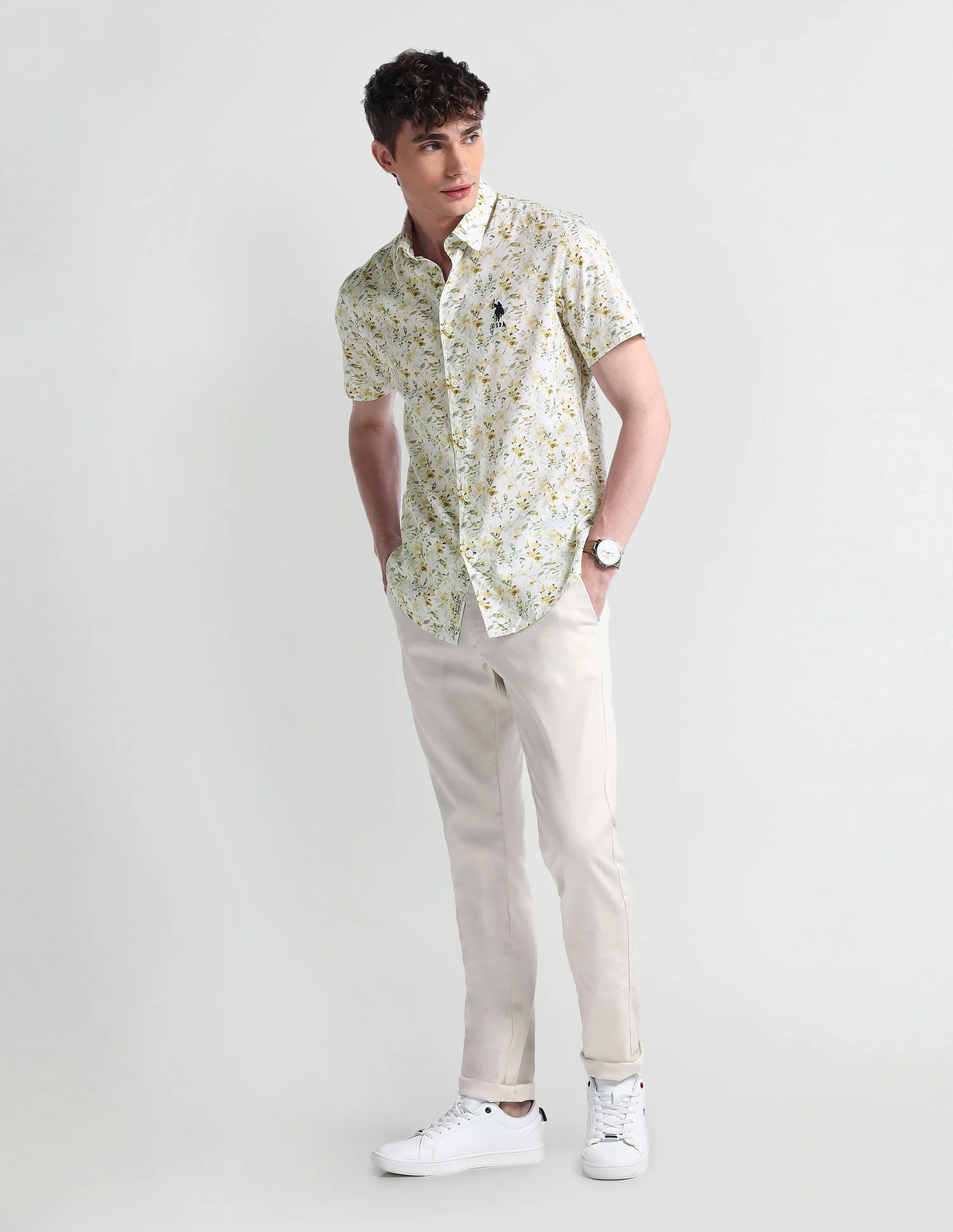 Short Sleeve Slim Fit Floral Shirt - Image 3