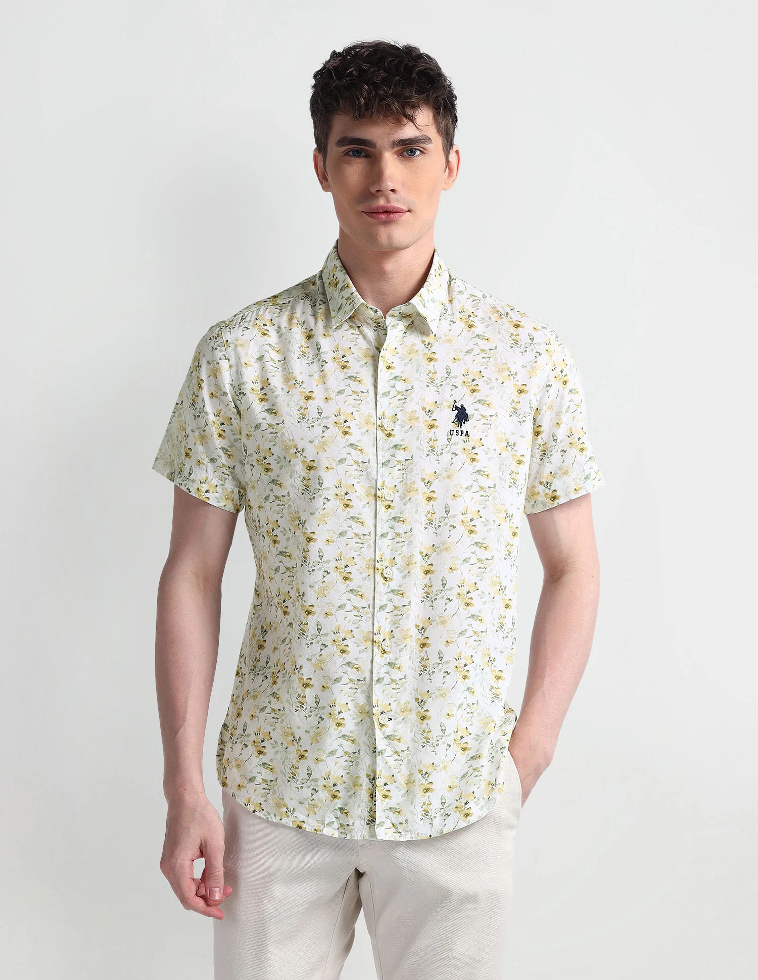 Short Sleeve Slim Fit Floral Shirt - Image 6