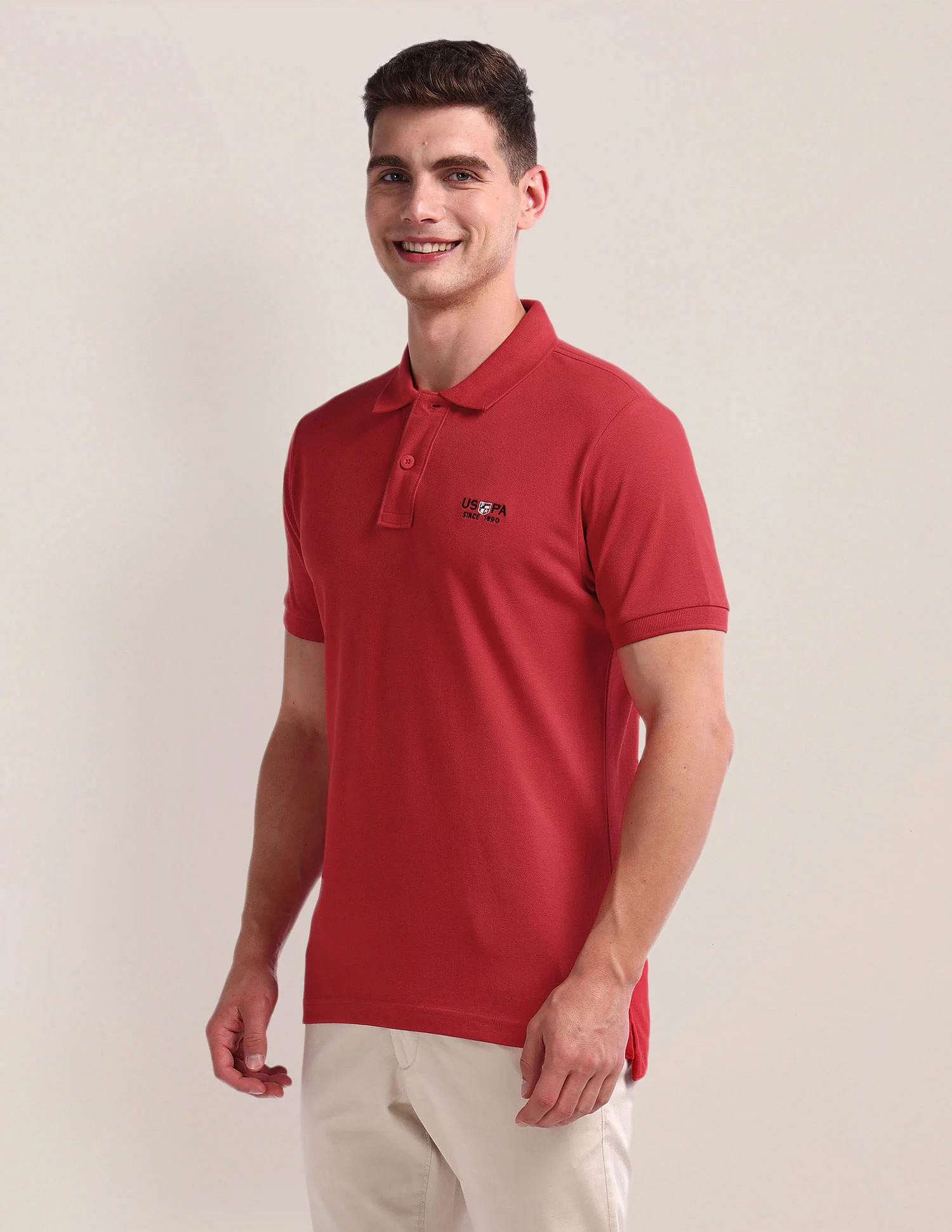 Short Sleeve Solid Polo Shirt - Image 4