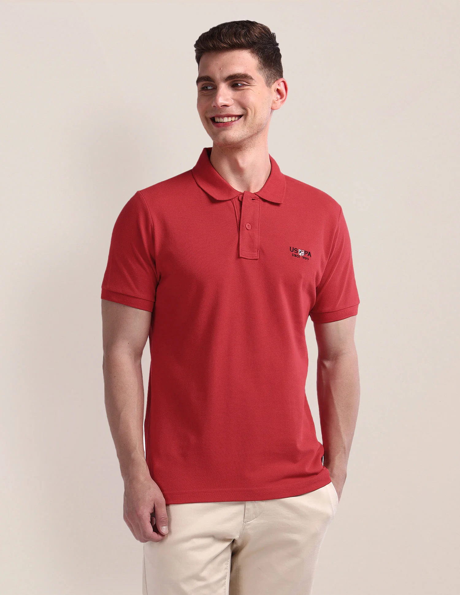 Short Sleeve Solid Polo Shirt - Image 6
