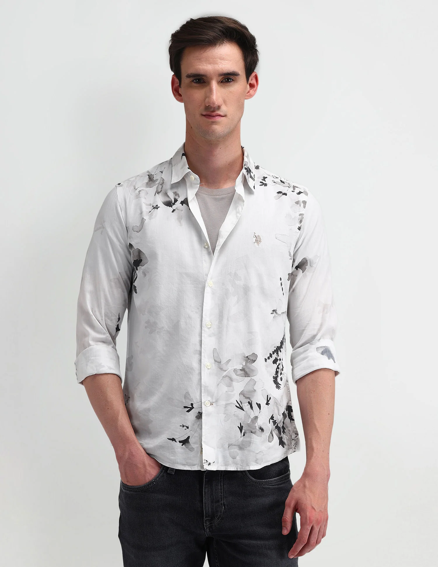 Slim Fit Abstract Shirt