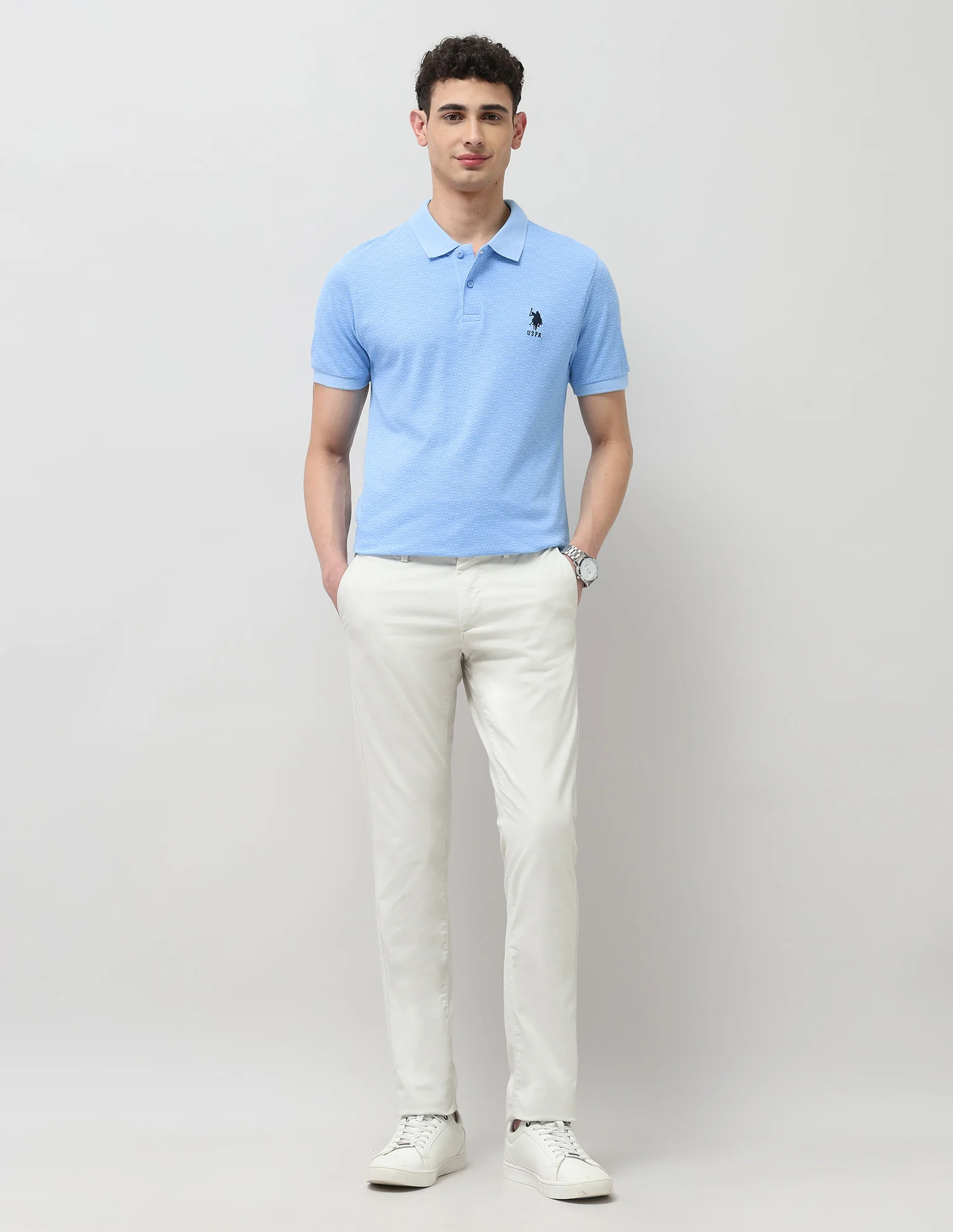 Slim Fit All Over Printed Polo Shirt - Image 3