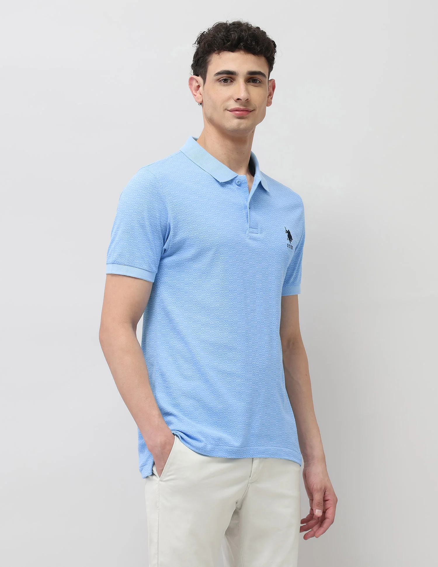 Slim Fit All Over Printed Polo Shirt - Image 4