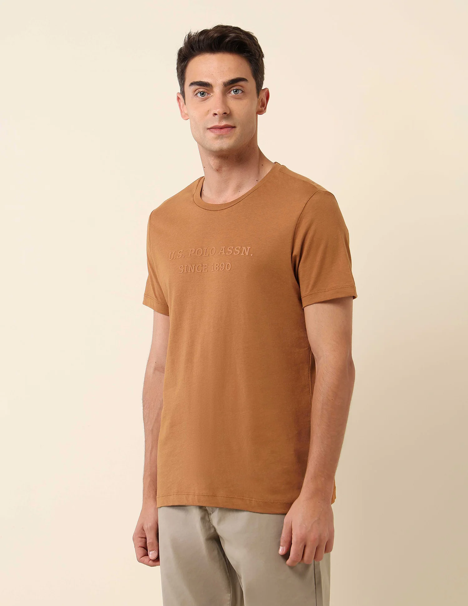 Slim Fit Brand Embossed T- Shirt - Image 4