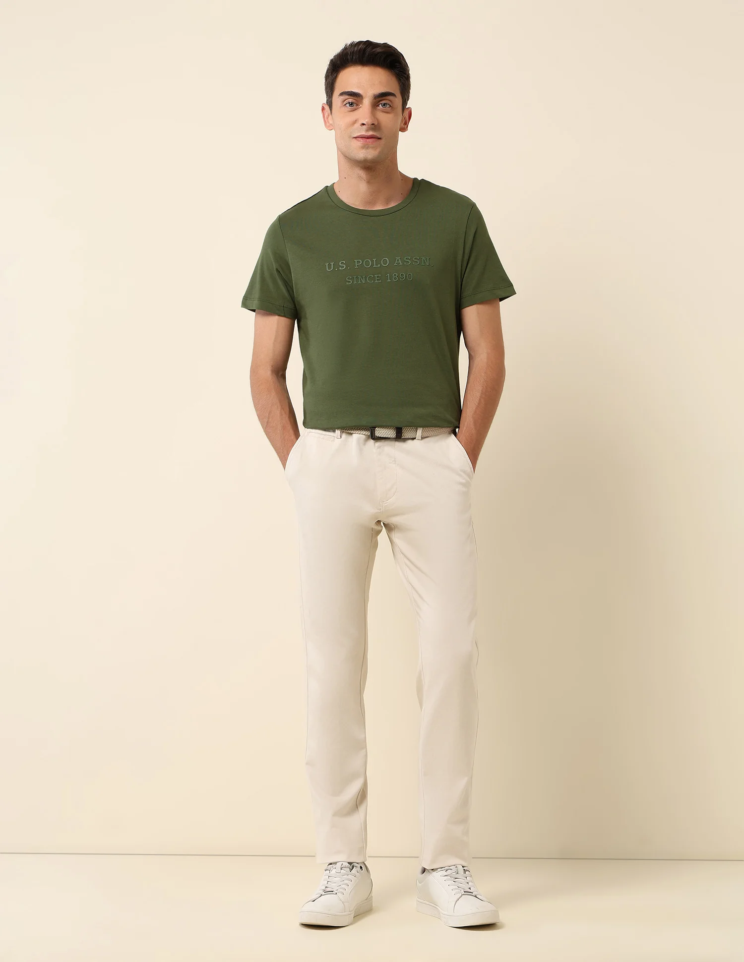 Slim Fit Brand Embossed T- Shirt - Image 3