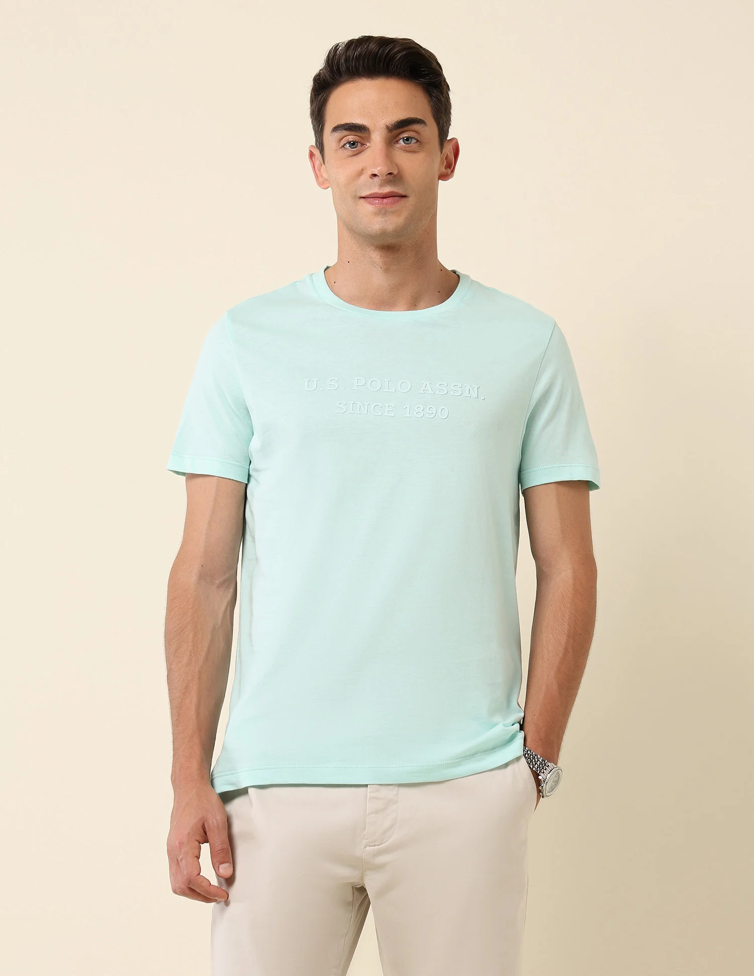 Slim Fit Brand Embossed T- Shirt