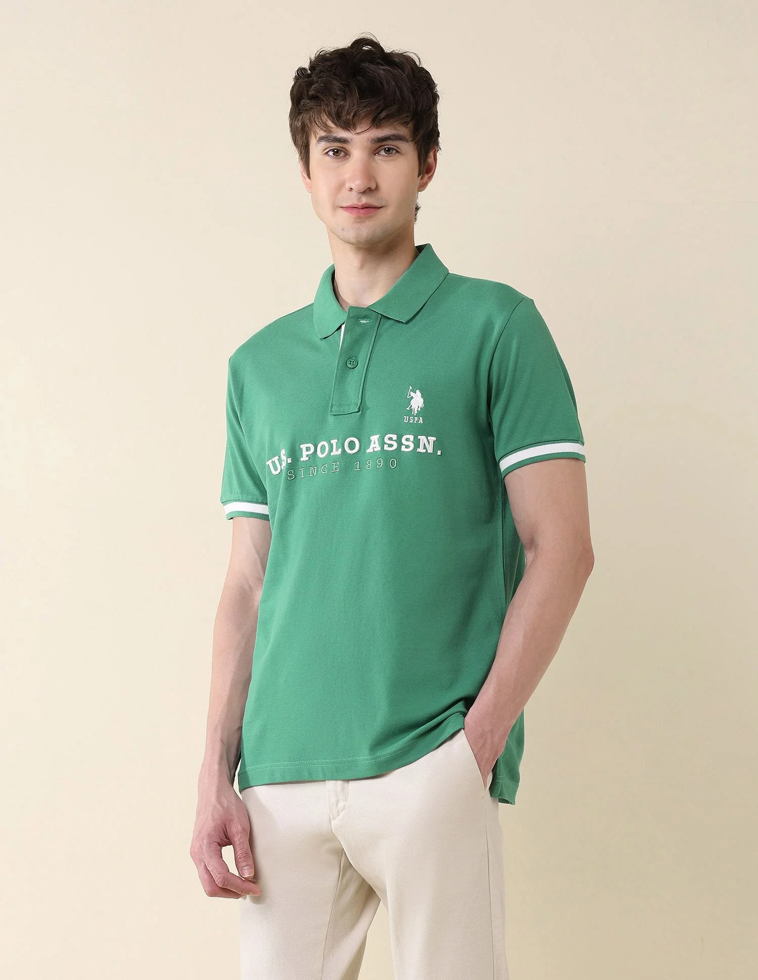 Slim Fit Brand Embroidered Polo Shirt - Image 4