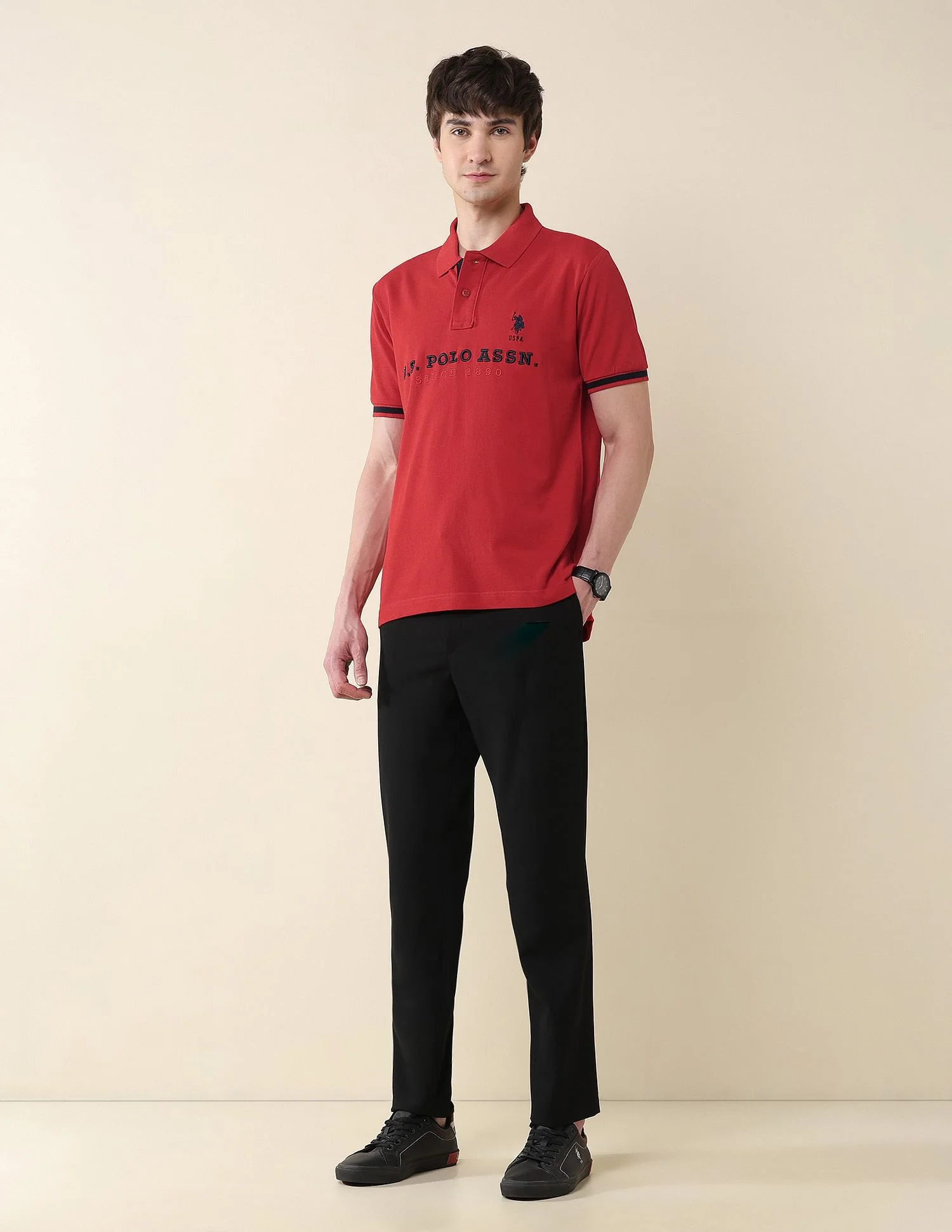 Slim Fit Brand Embroidered Polo Shirt - Image 3
