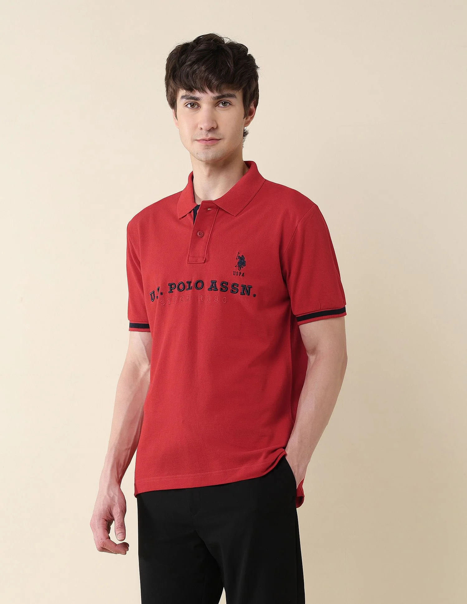 Slim Fit Brand Embroidered Polo Shirt - Image 4