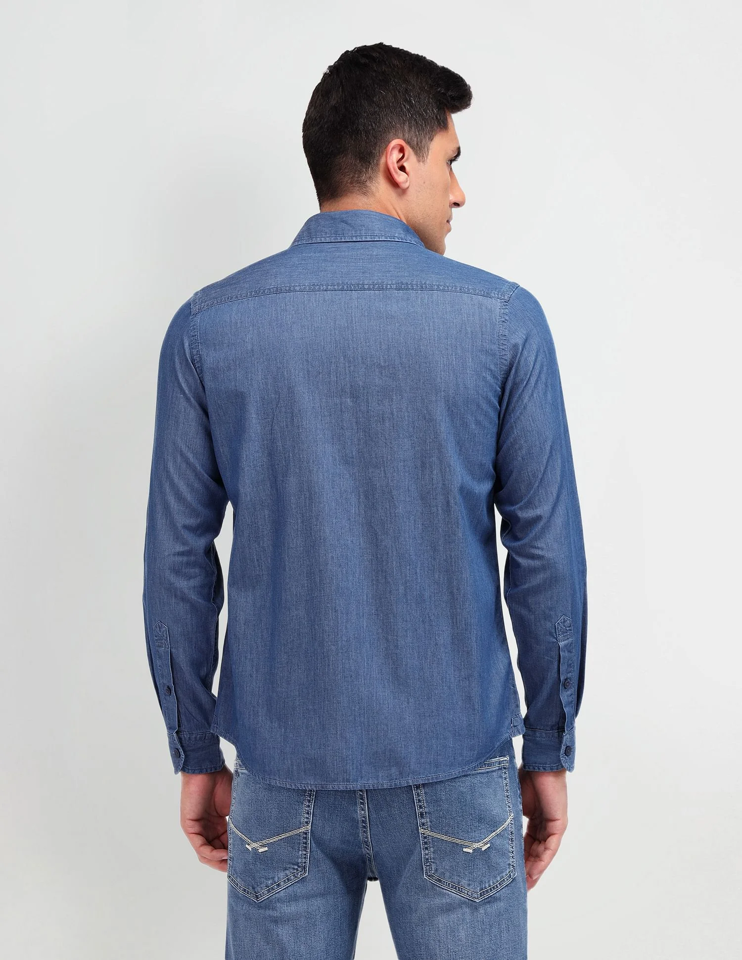 Slim Fit Chambray Shirt - Image 5
