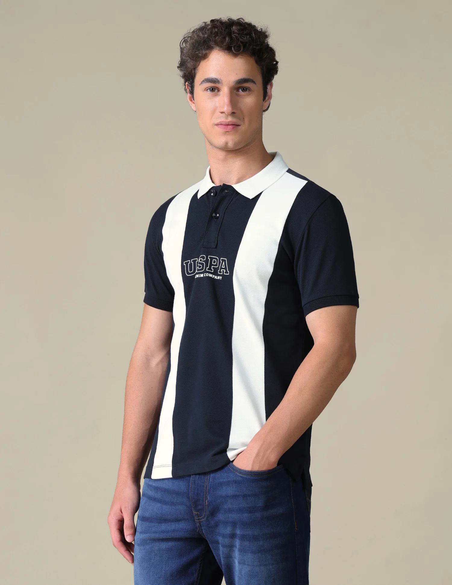 Slim Fit Colour Blocked Polo Shirt - Image 4