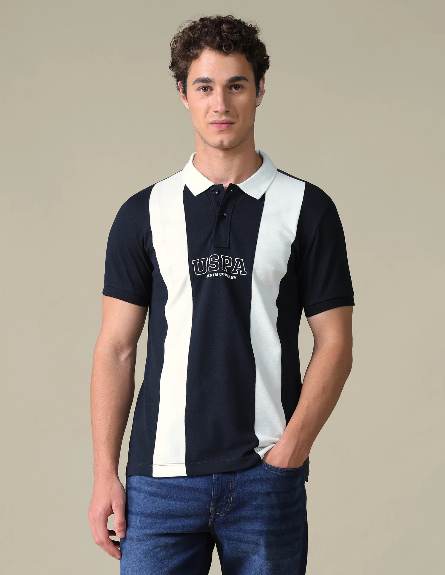 Slim Fit Colour Blocked Polo Shirt - Image 6