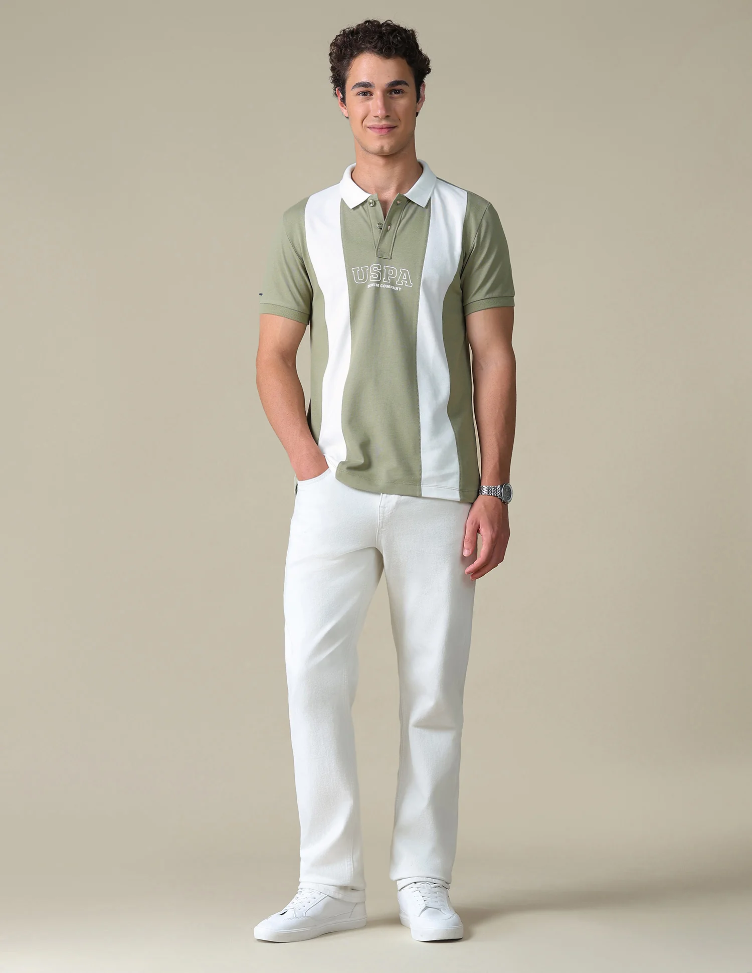 Slim Fit Colour Blocked Polo Shirt - Image 3