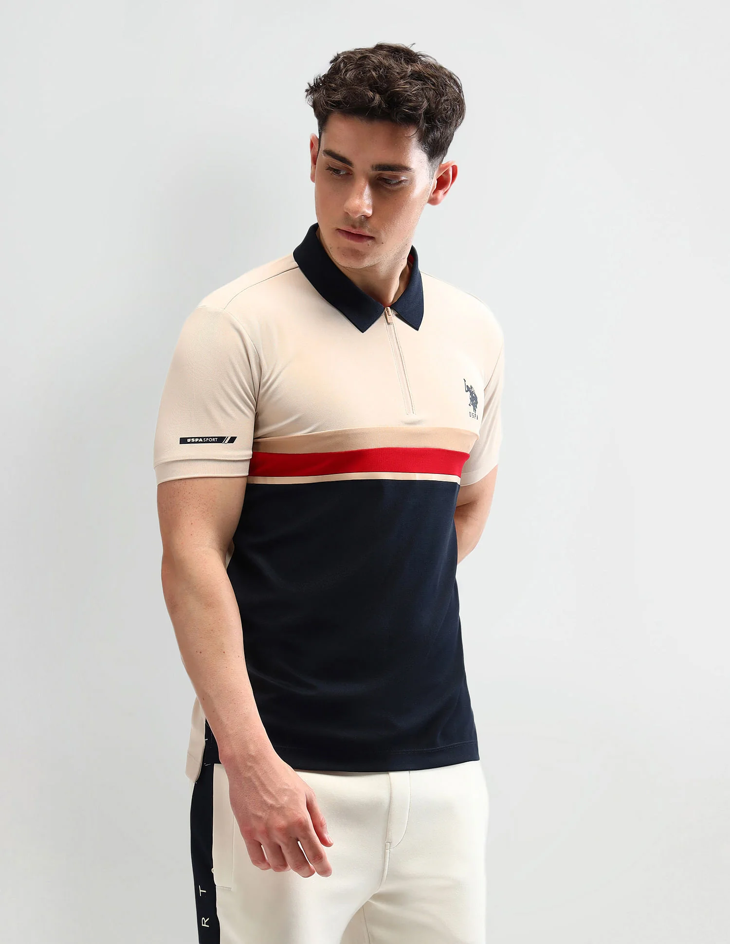 Slim Fit Colourblocked Polo Shirt