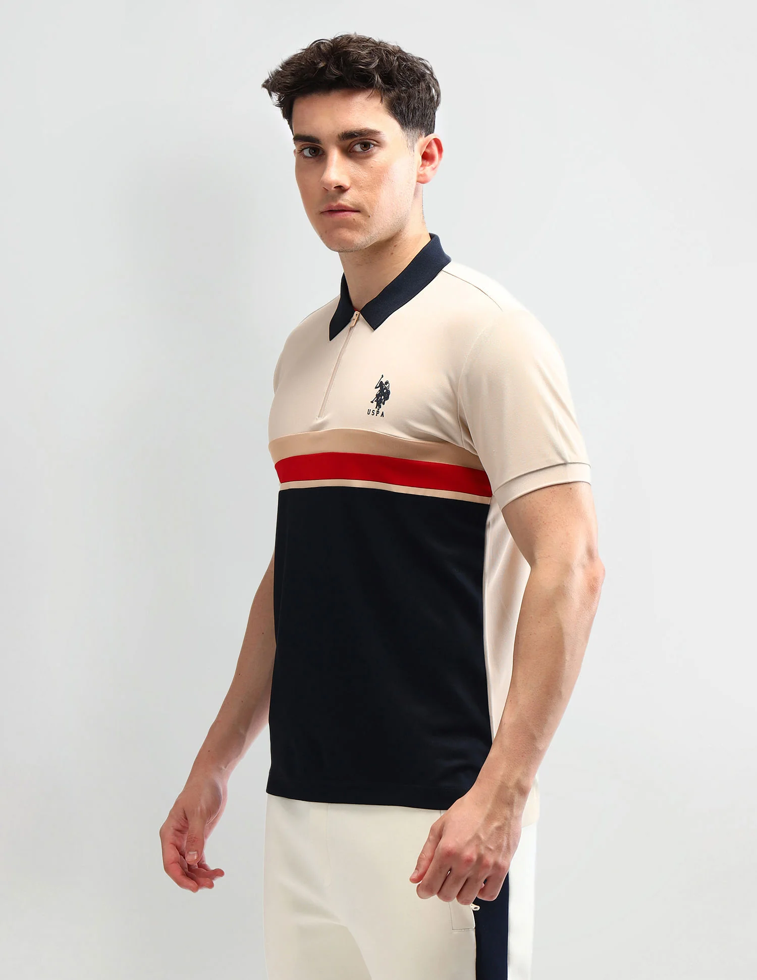 Slim Fit Colourblocked Polo Shirt - Image 4