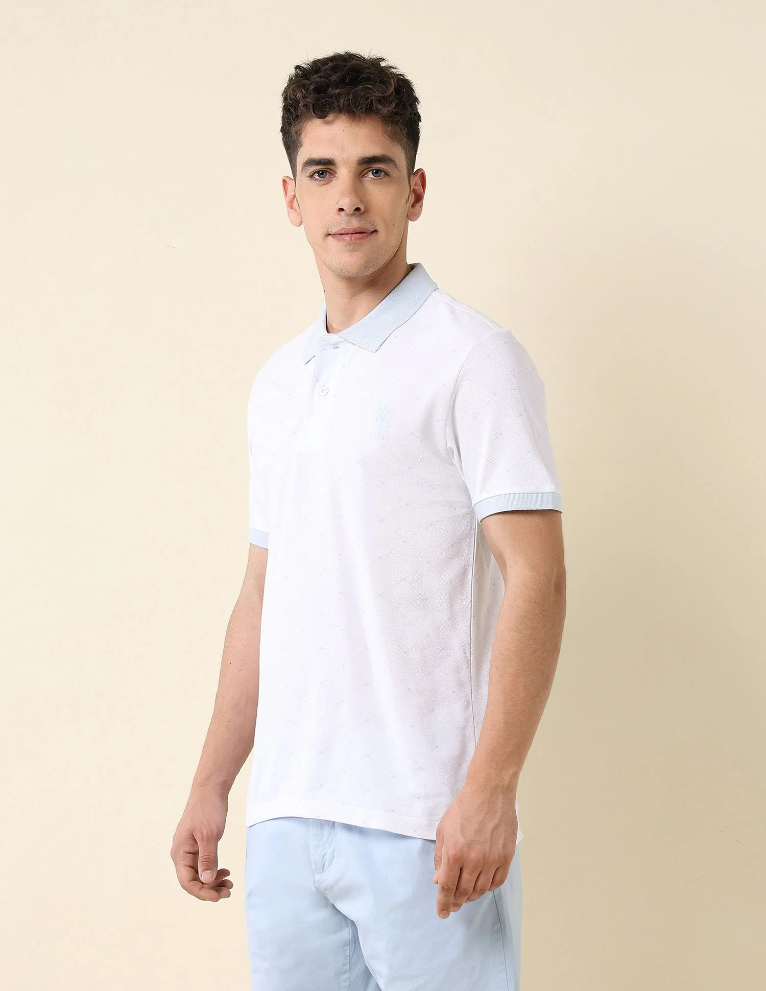Slim Fit Contrast Collar Polo Shirt - Image 4