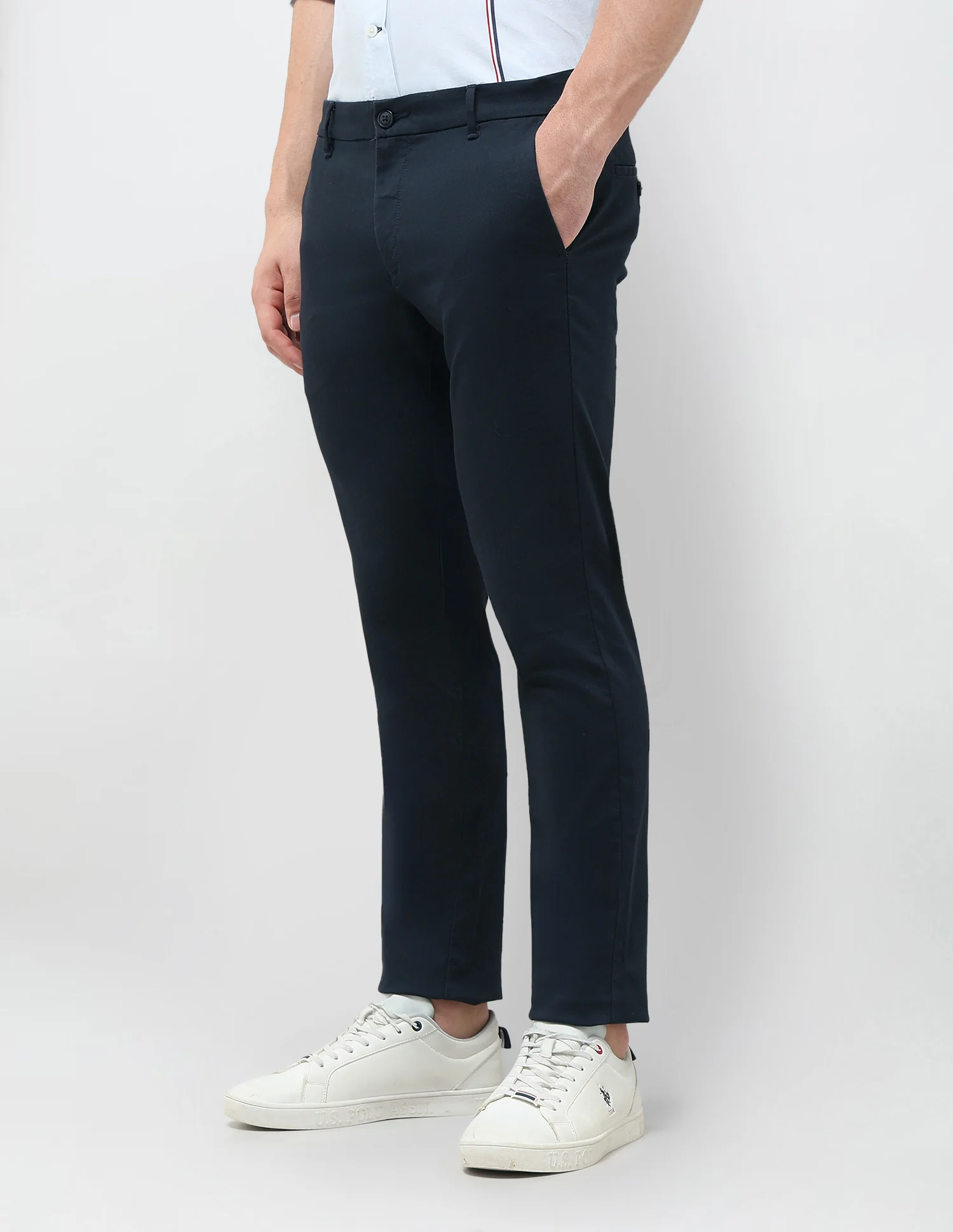 Slim Fit Dobby Trousers - Image 4