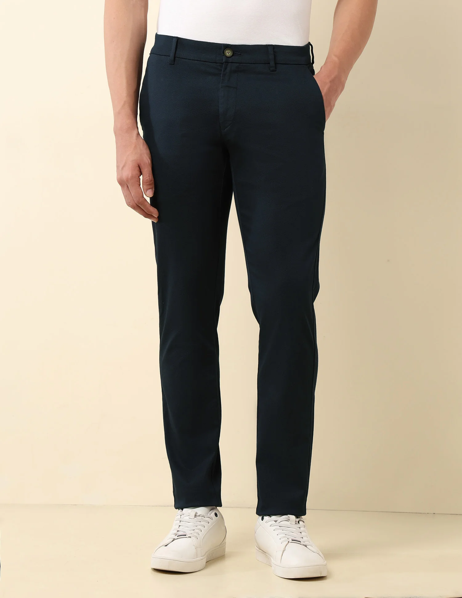 Slim Fit Dobby Trousers - Image 6