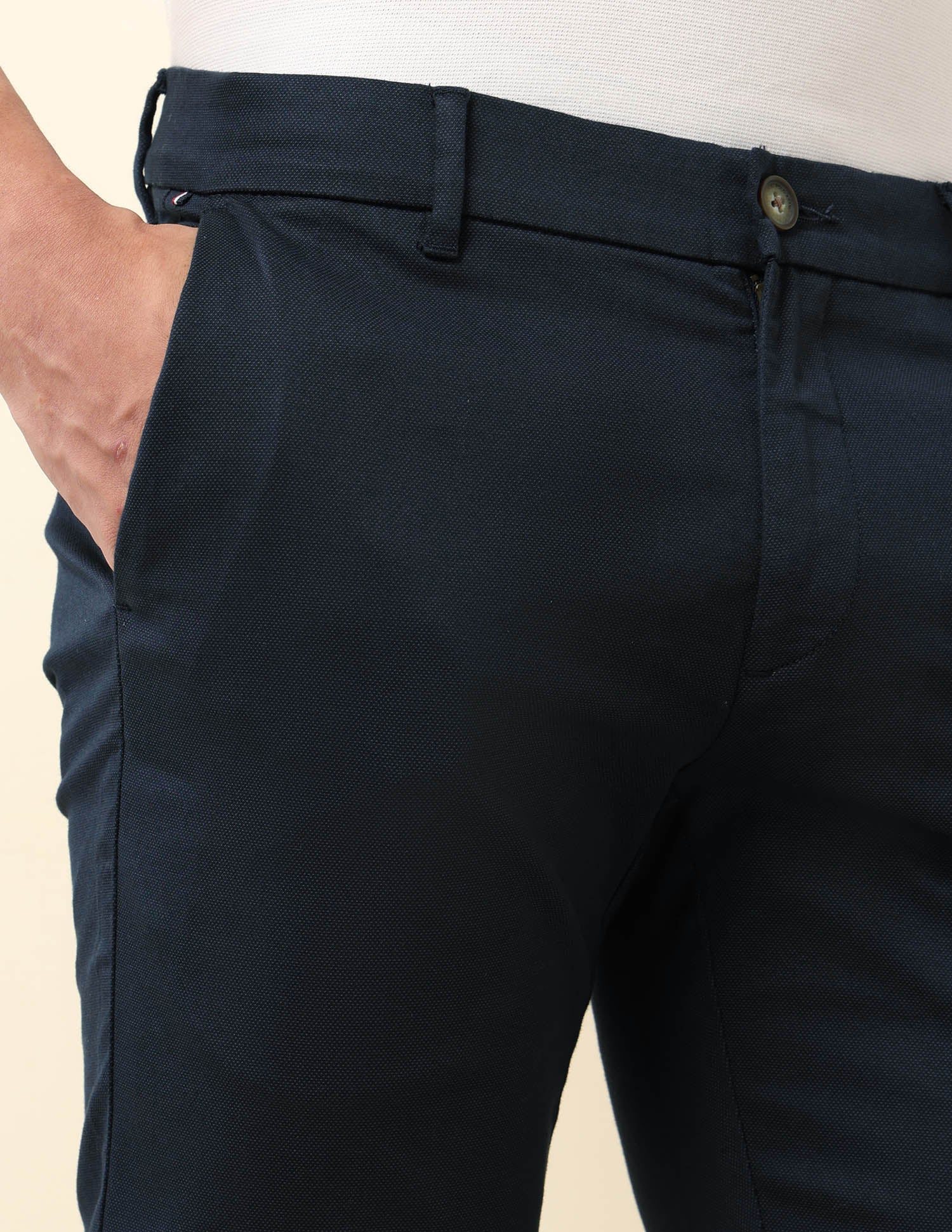 Slim Fit Dobby Trousers - Image 7