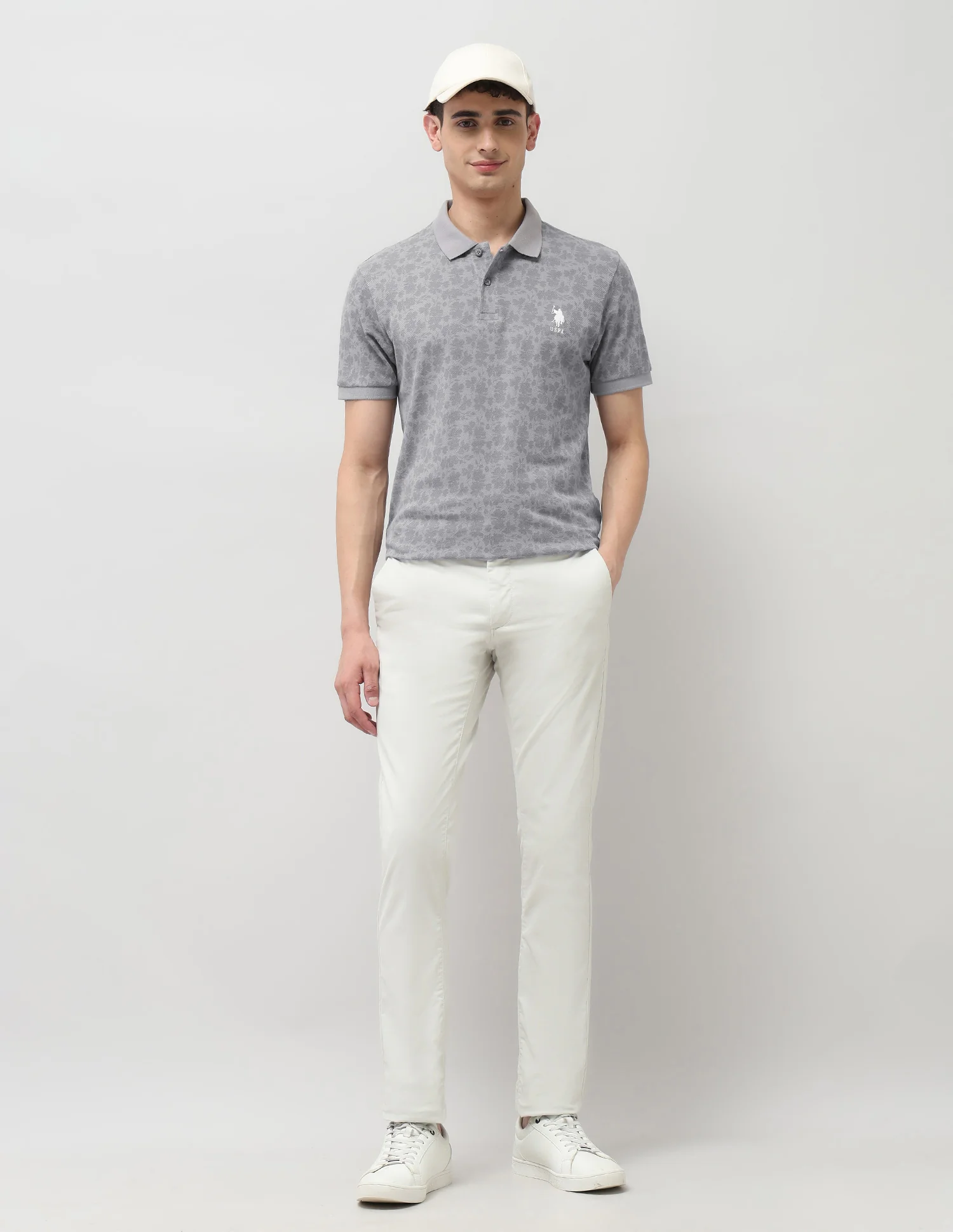 Slim Fit Floral Printed Polo Shirt - Image 3